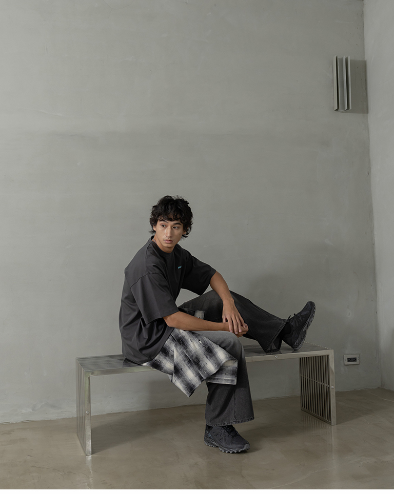 Men's Simple Embroidered Letter Print Short-Sleeve Top - Dark GrayS/M/L/XL【01190442】in stock+pre-order