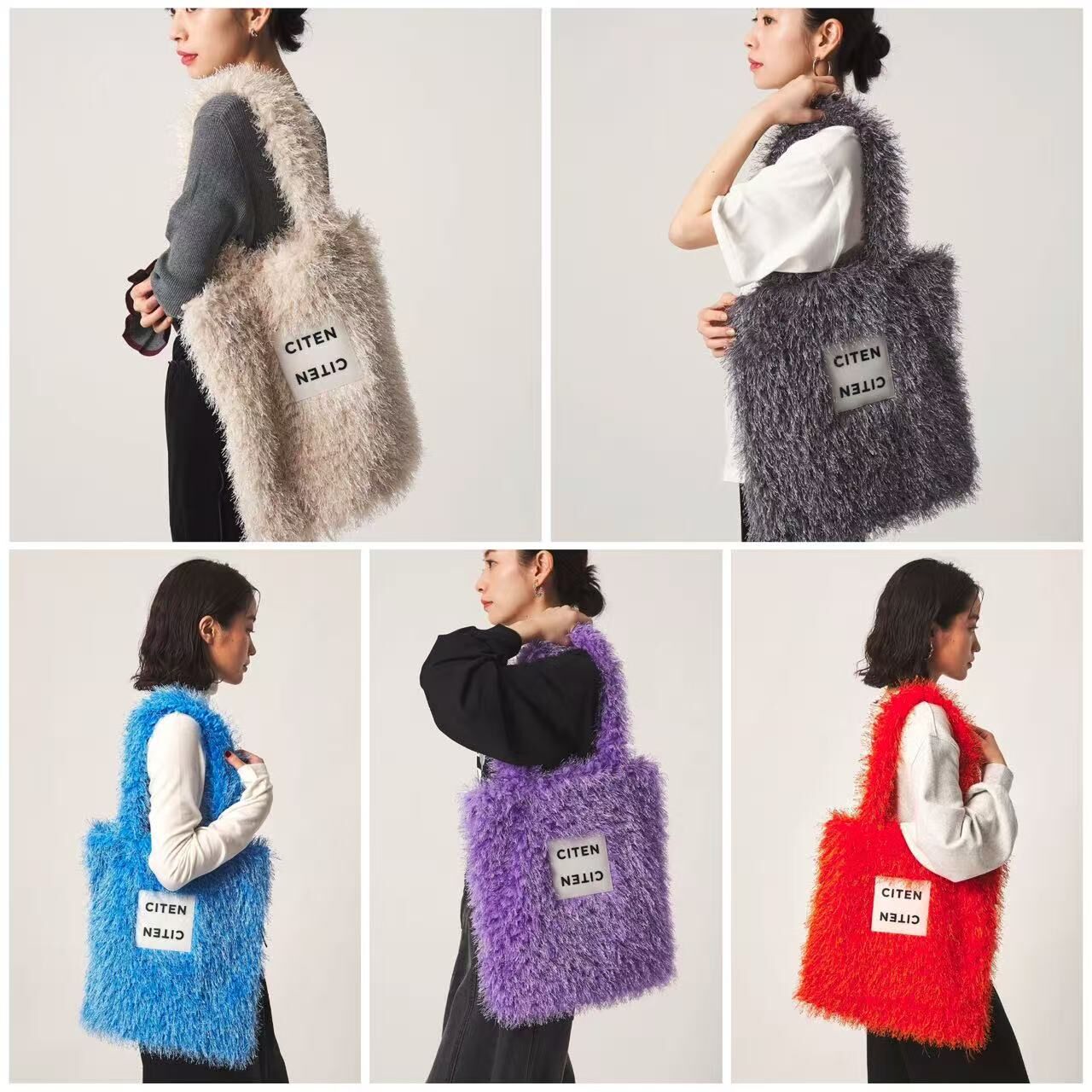 【預購】JM100507 CITEN 軟綿綿長毛鬚鬚 Tote Bag