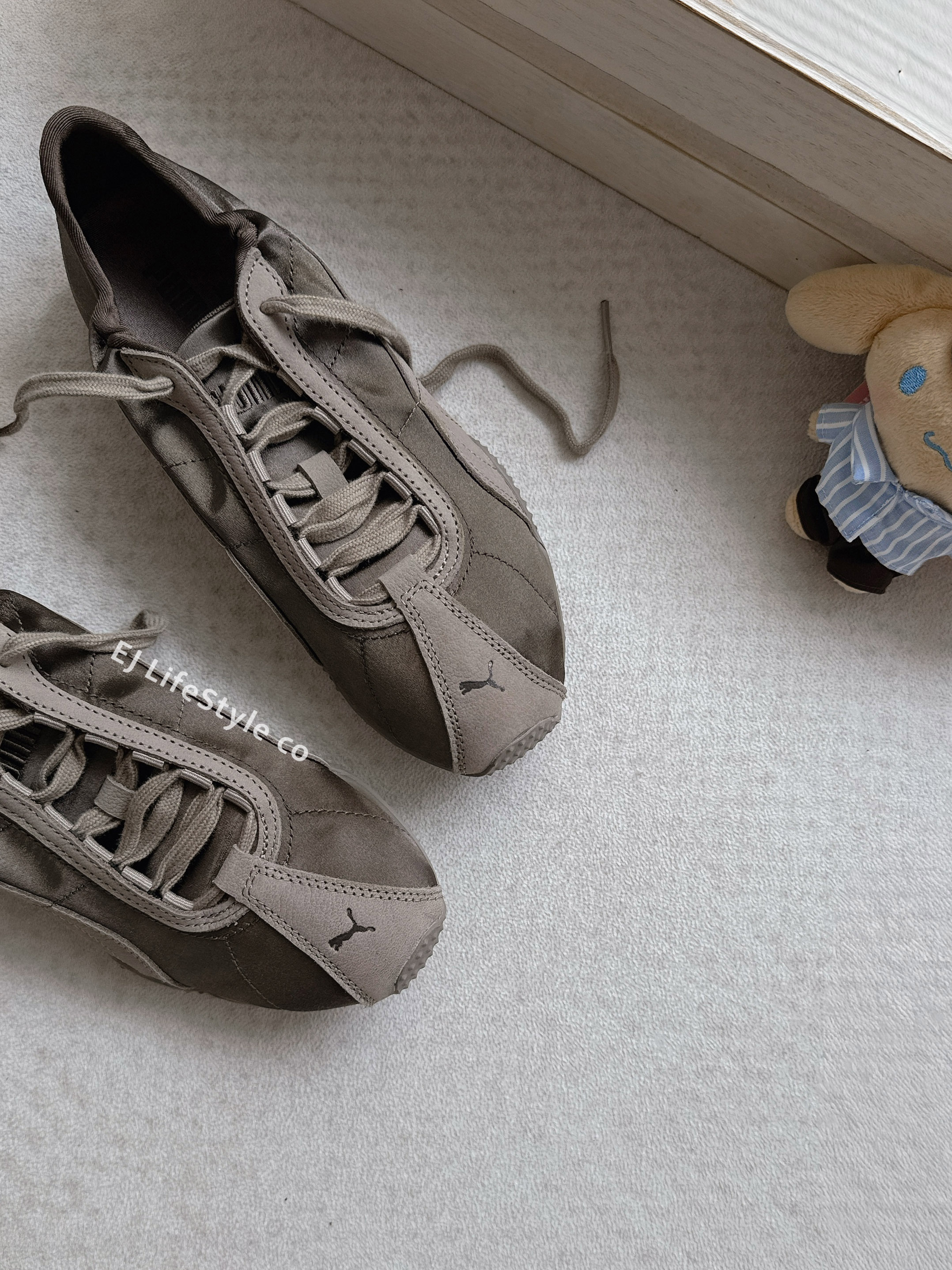 PUMA H-STREET ELASTIC SATIN 摩卡奶昔 灰棕 灰咖 奶茶 緞面 復古 女鞋 410645-01 / 現貨