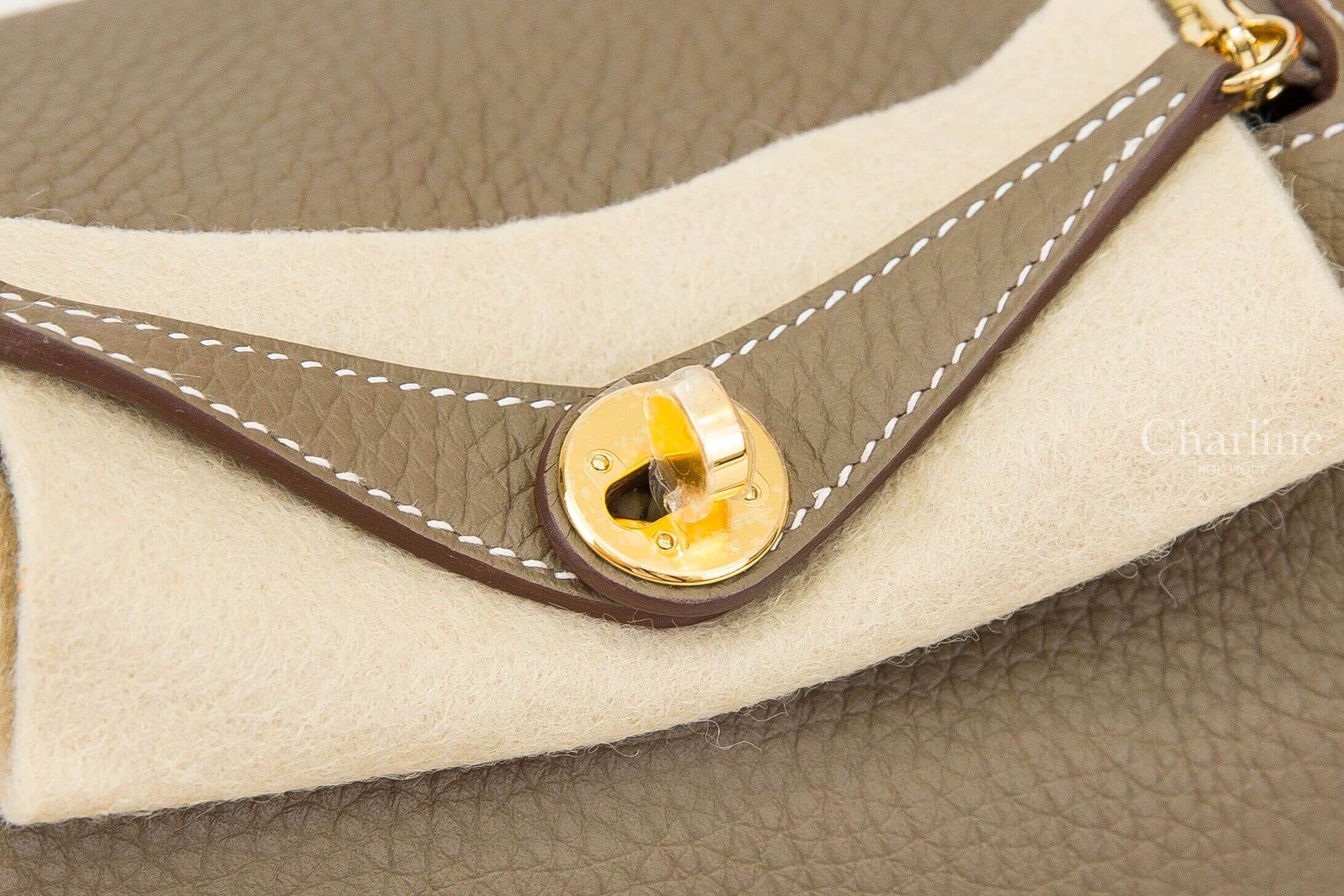 Hermès Lindy Mini II 18 Etoupe Taurillon Clemence 大象灰金釦