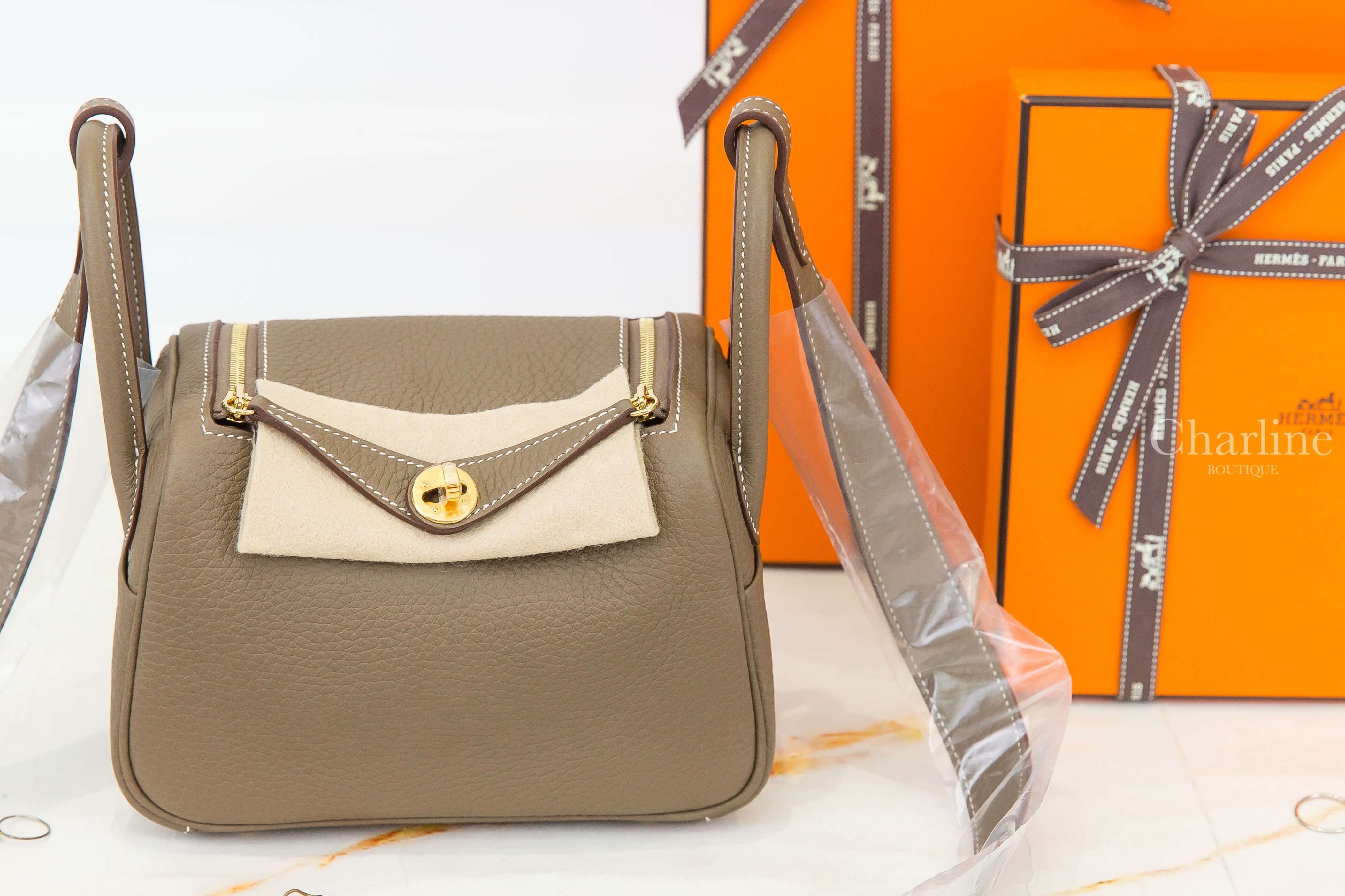 Hermès Lindy Mini II 18 Etoupe Taurillon Clemence 大象灰金釦