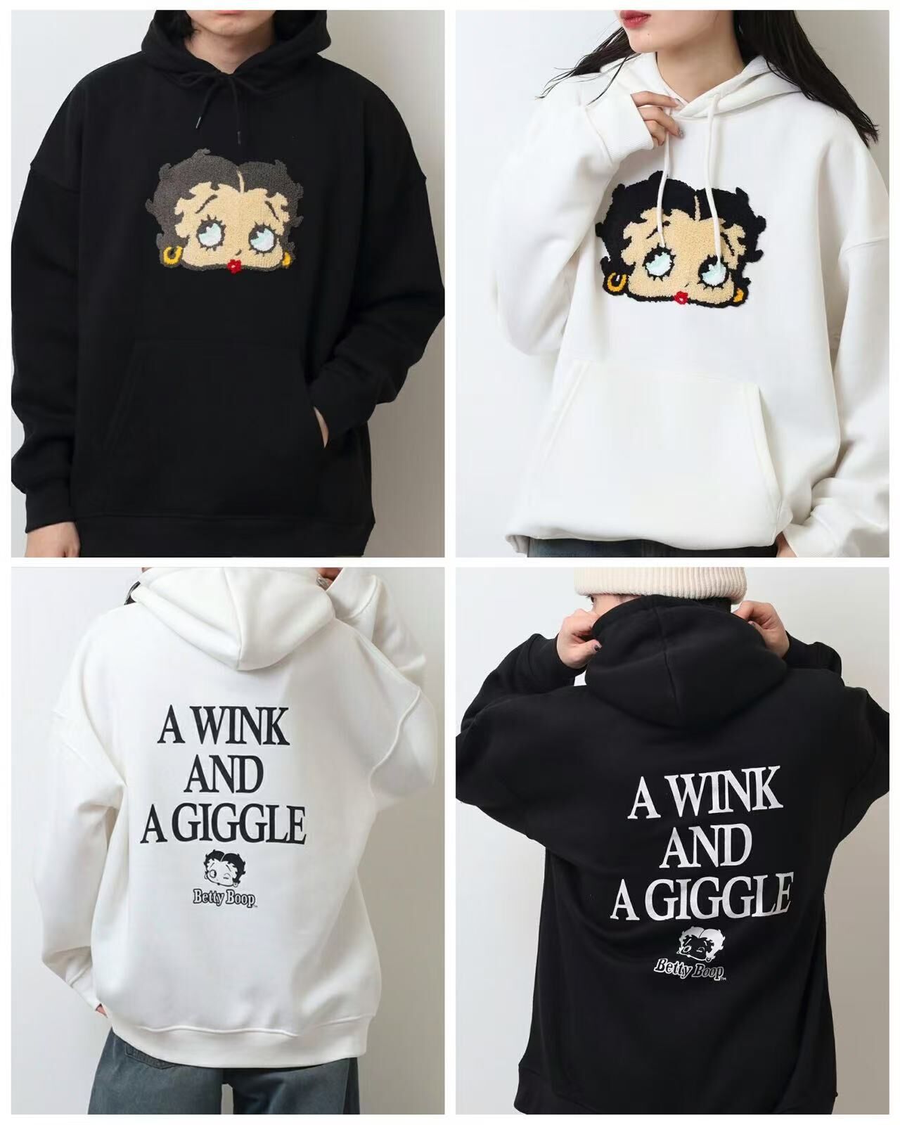 【預購】JM100509 Betty Boop 立體公仔毛圈連帽衛衣