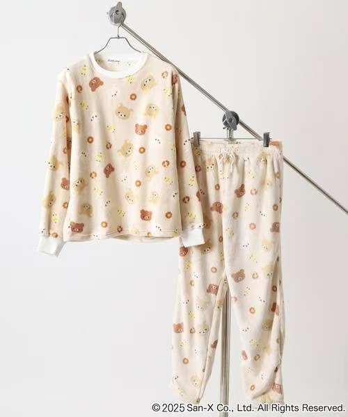 【預購】JM100510 Rilakkuma 鬆弛熊滿版絨毛睡衣套裝