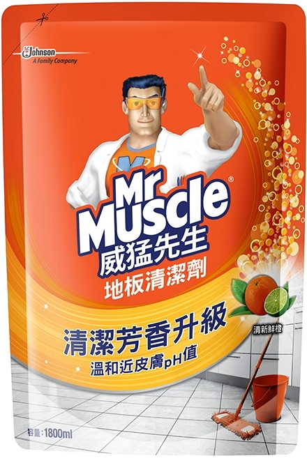 【莊臣】威猛先生 愛地潔地板清潔劑(補充包)-清新鮮橙 1800ml
