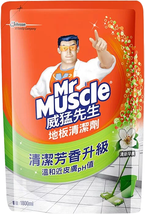 【莊臣】威猛先生 愛地潔地板清潔劑(補充包)-清新早晨 1800ml