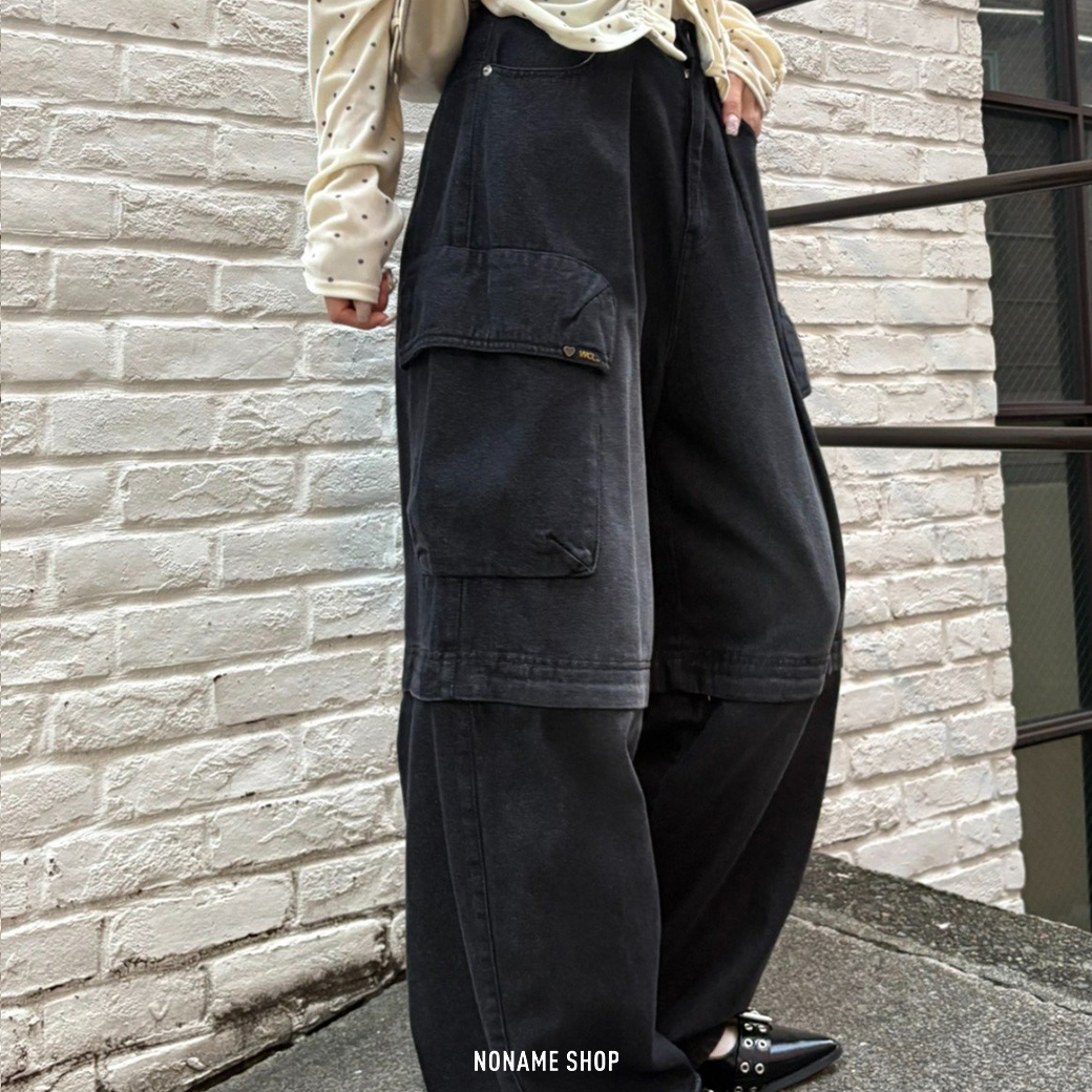 W CLOSET 日本 2 WAY 可拆式 工裝 拉鍊 短褲 長褲 六色 (女款)