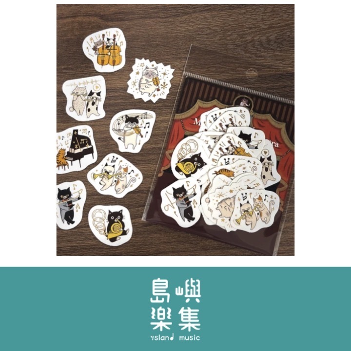 【片狀貼紙】貓咪樂團