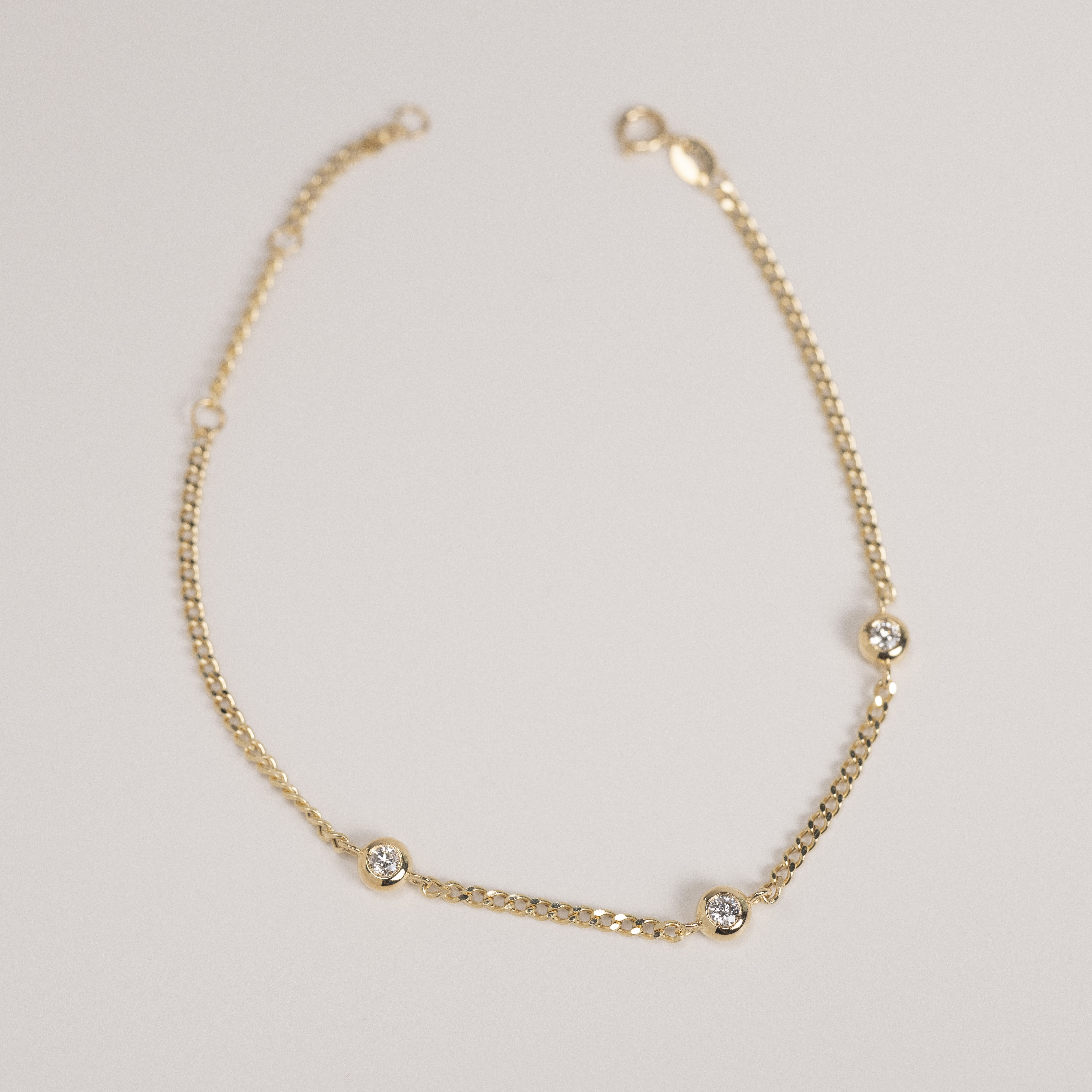 18K 3 Bubble Diamond Bracelet