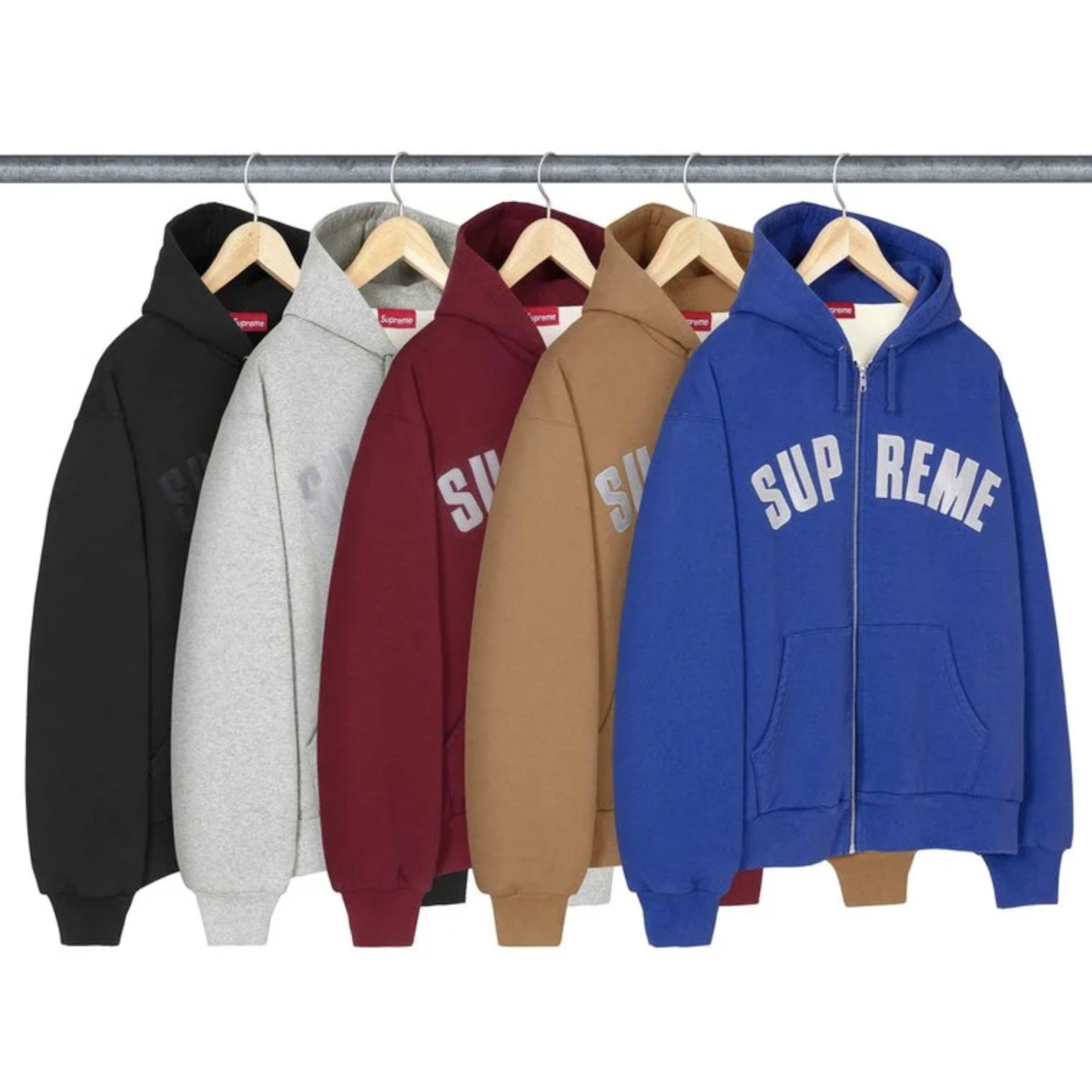 -(B7c02)-SUPREME ARC THERMAL LLINED ZIP UP HOODED SWEATSHIRT 華夫格 內裡 反光 連帽外套 黑色/藍色/紅色/灰色/咖啡色-FW26SW25