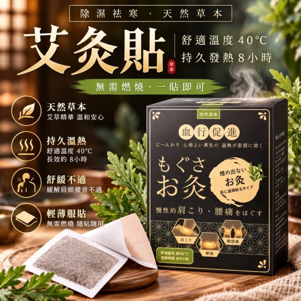 WSBA0691   台灣製淨森堂溫感艾灸貼 (1套2盒共20片)（約11月底到貨）