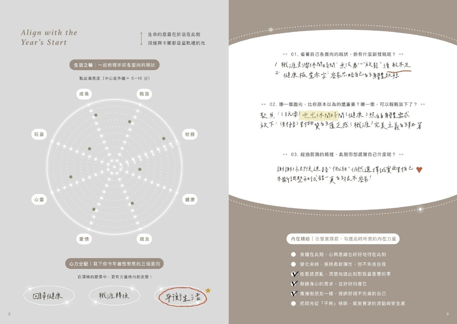 2027 play with time 手帳 年初校準 示範書寫跨頁