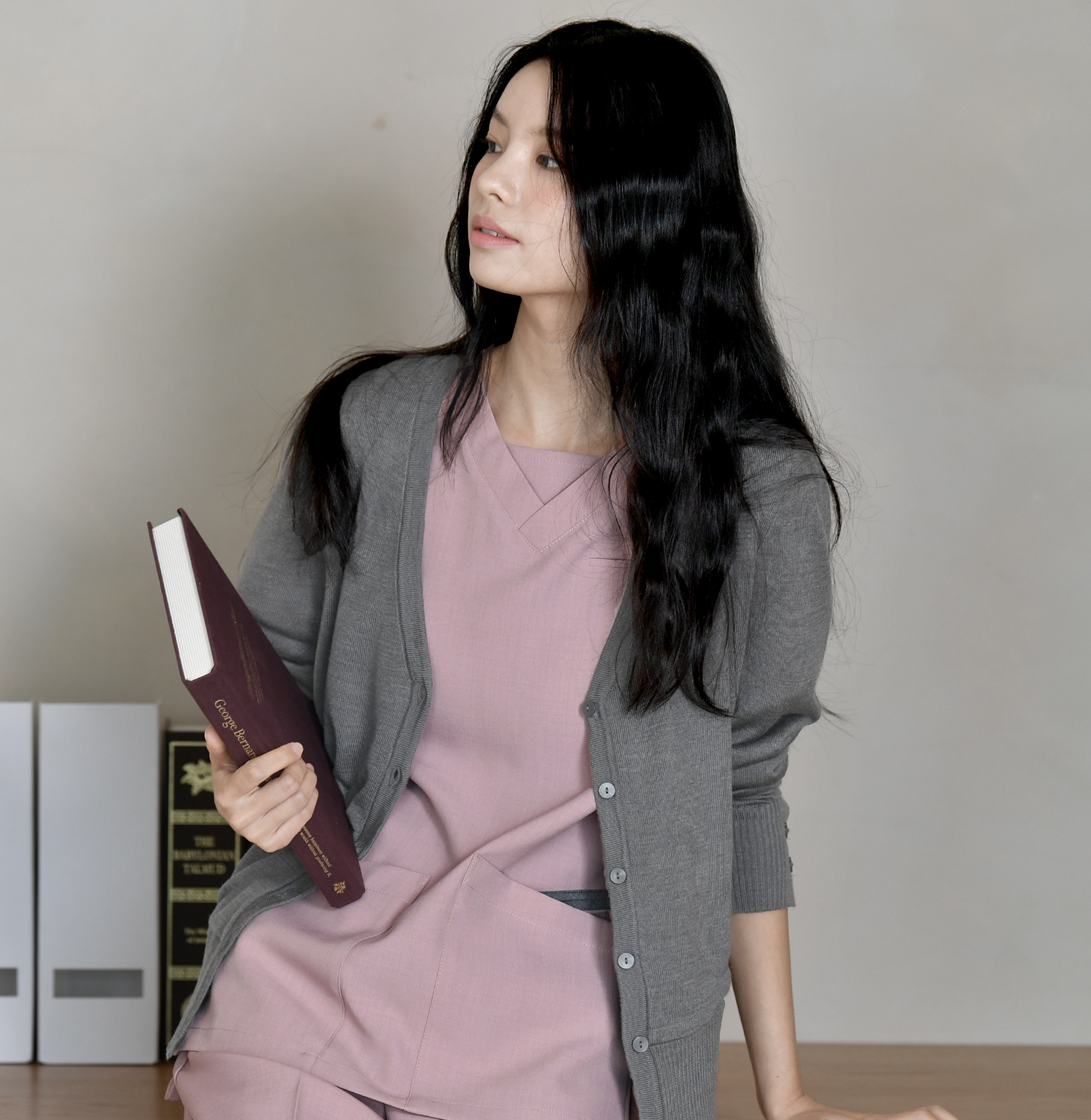 250701 TEDDY暖暖 男女通用內刷毛針織衫 中性灰
