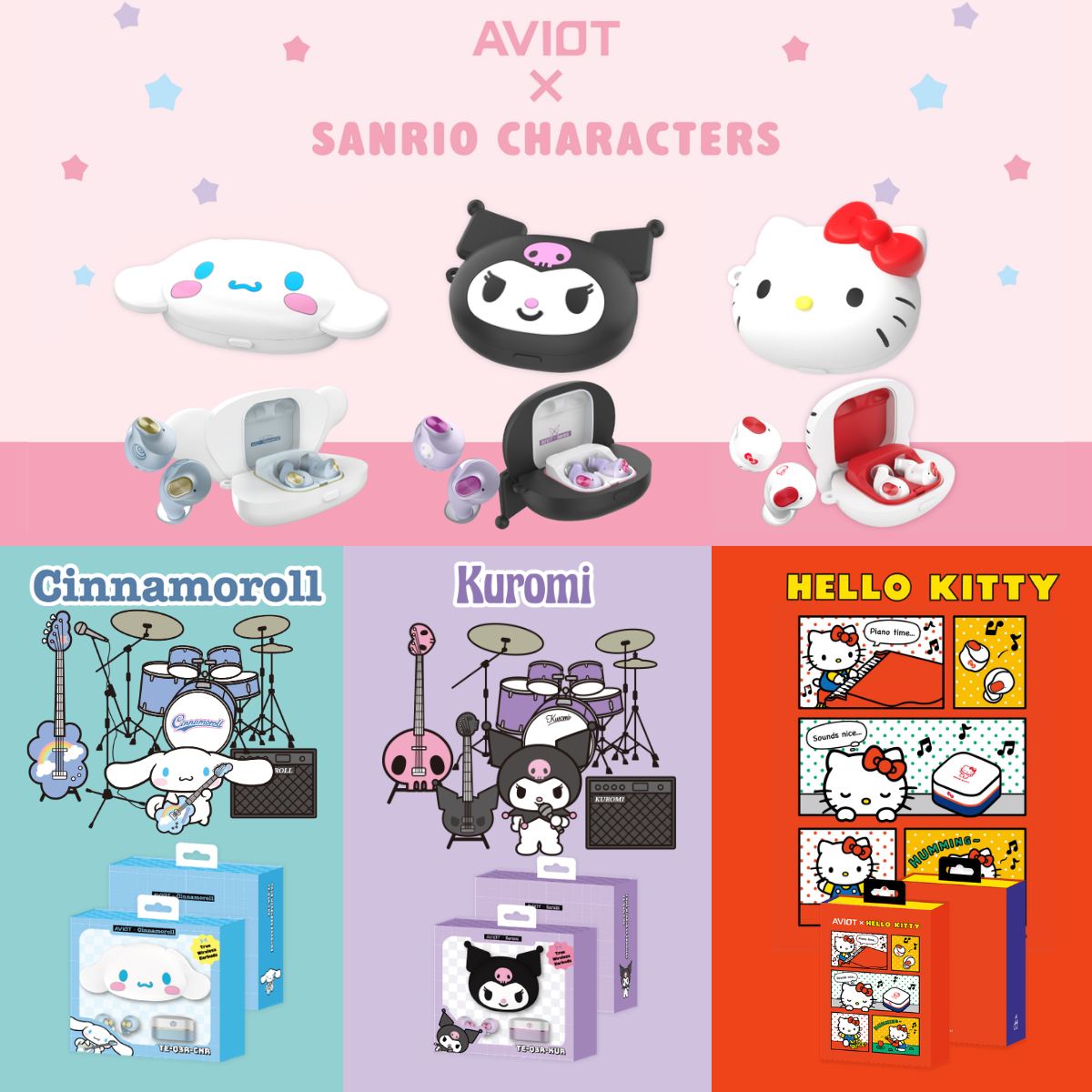 Aviot x SANRIO CHARACTERS 真無線耳機