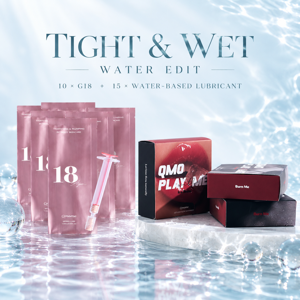《Tight & Wet Water Set》15x Water-based Lubricant + 10x G18 Ampoules