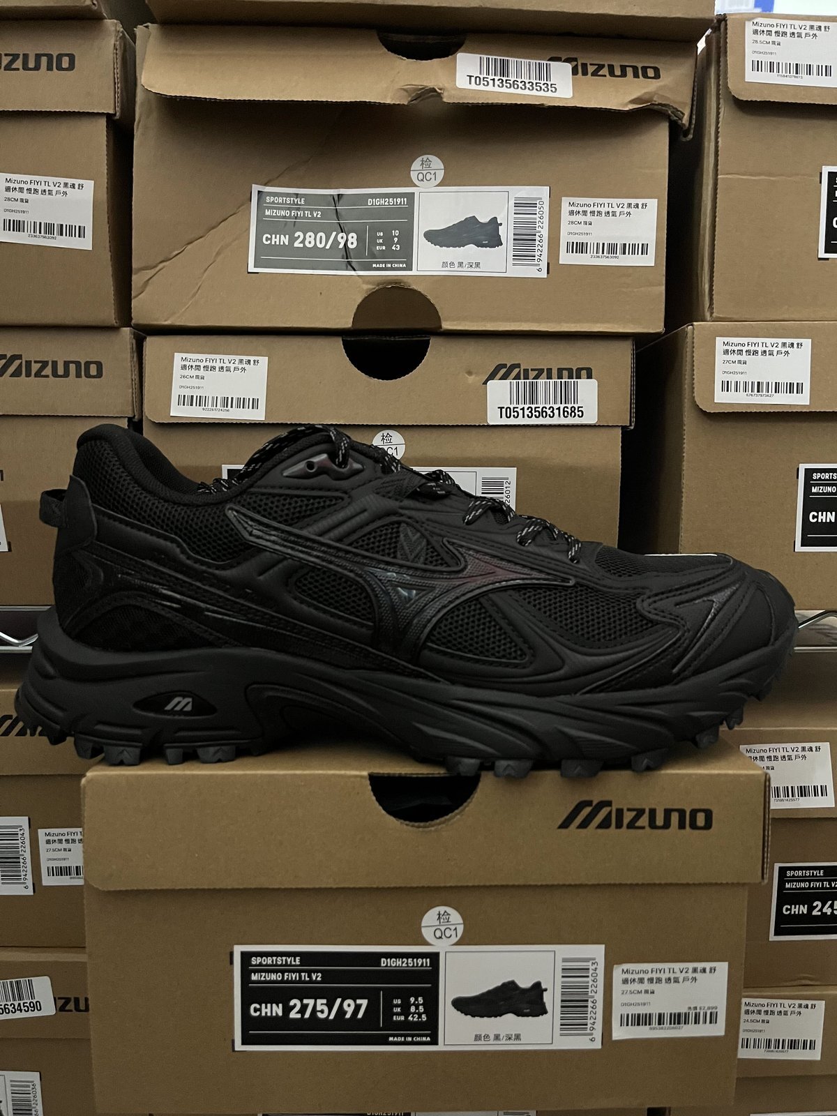 Mizuno FIYI TL V2 黑魂 慢跑 戶外 D1GH251911 門市實拍