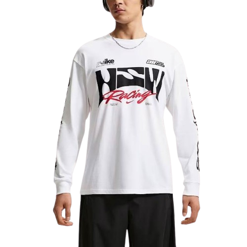 【官網限定】Nike Sportswear 寬鬆針織套頭長袖T恤 IM3782-白100-藍451 IX