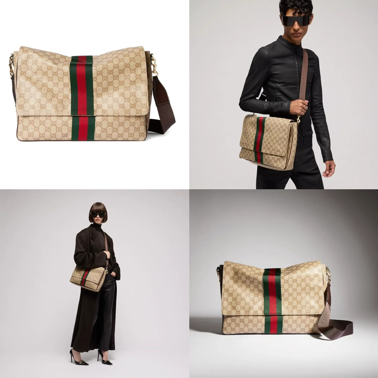 Gucci Primavera 網狀織帶斜背包