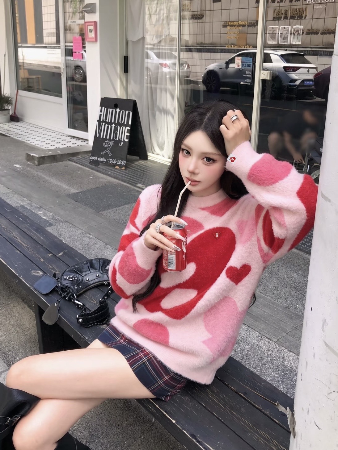 （預購）限時接單3天🔥APEE 迷彩愛心毛衣 女款