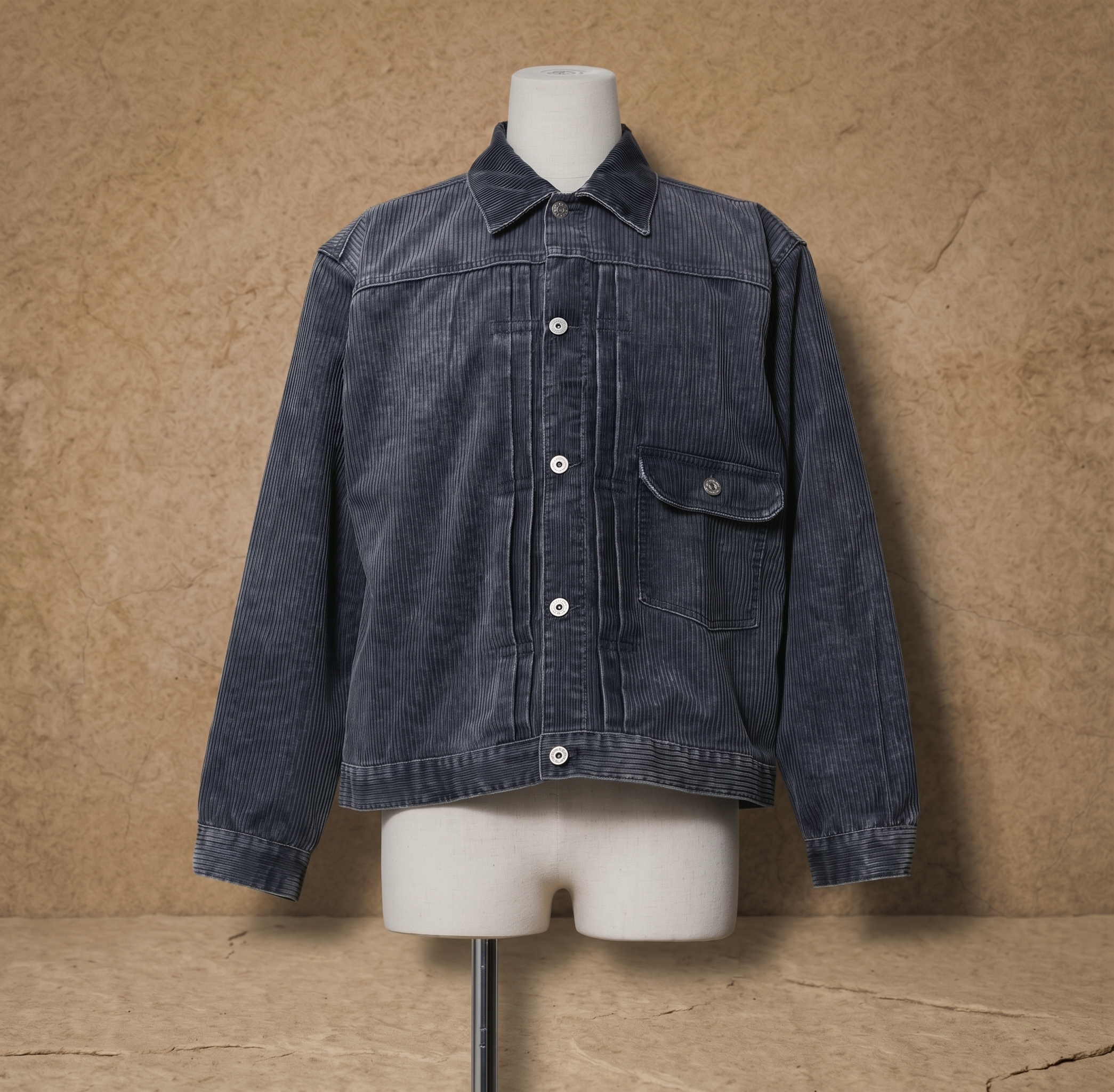 HOUSTON TYPE1 WASHED CORDUROY JACKET / NAVY
