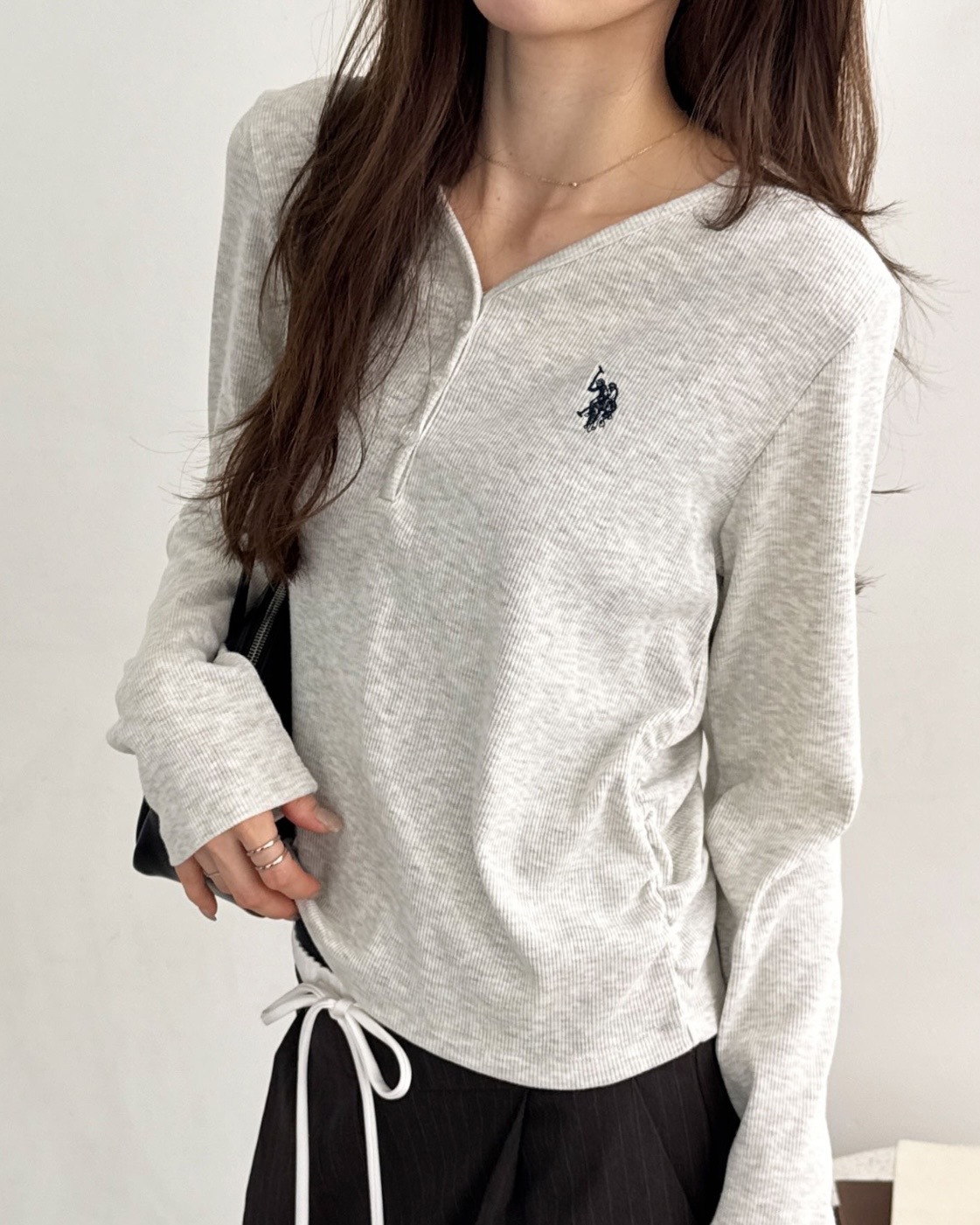 日本 GeeRA x U.S. POLO ASSN. V領 亨利 羅紋 長袖 五色