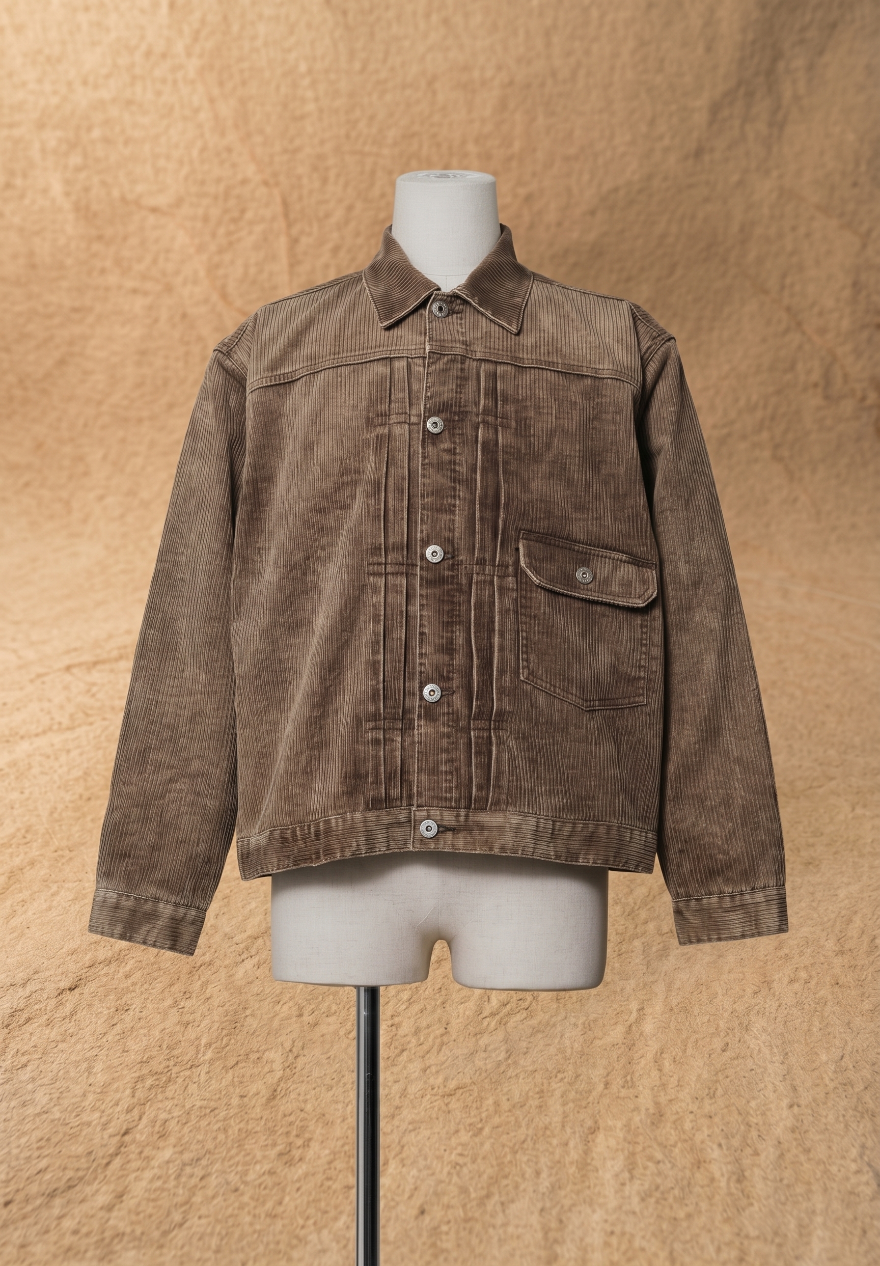 HOUSTON TYPE1 WASHED CORDUROY JACKET / Brown