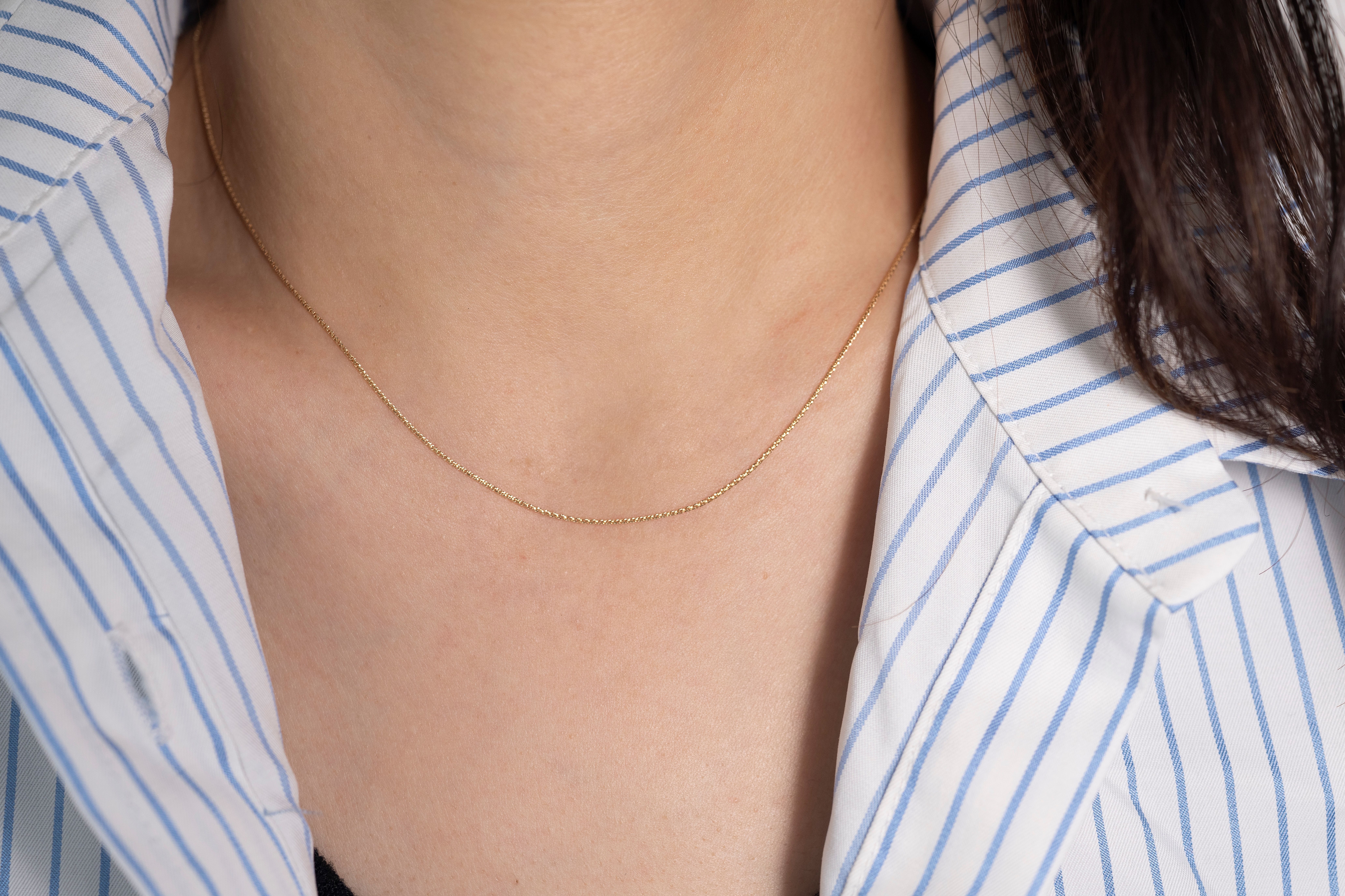 18K Shiny Chain Adjustable Necklace