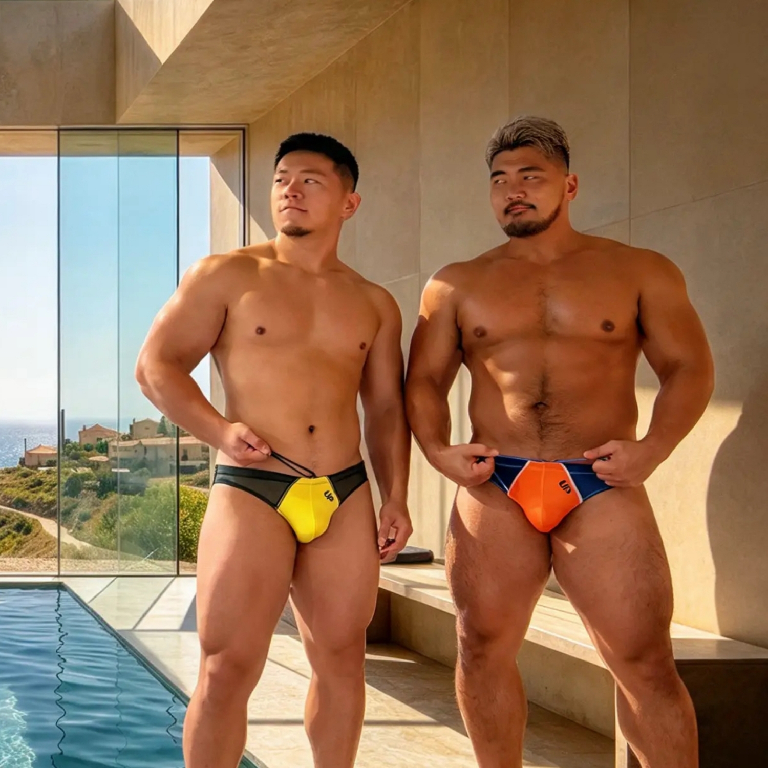 2027 全新系列 - UP For Fun Swim Mini 迷你透視三角泳褲 黃/透視軍綠