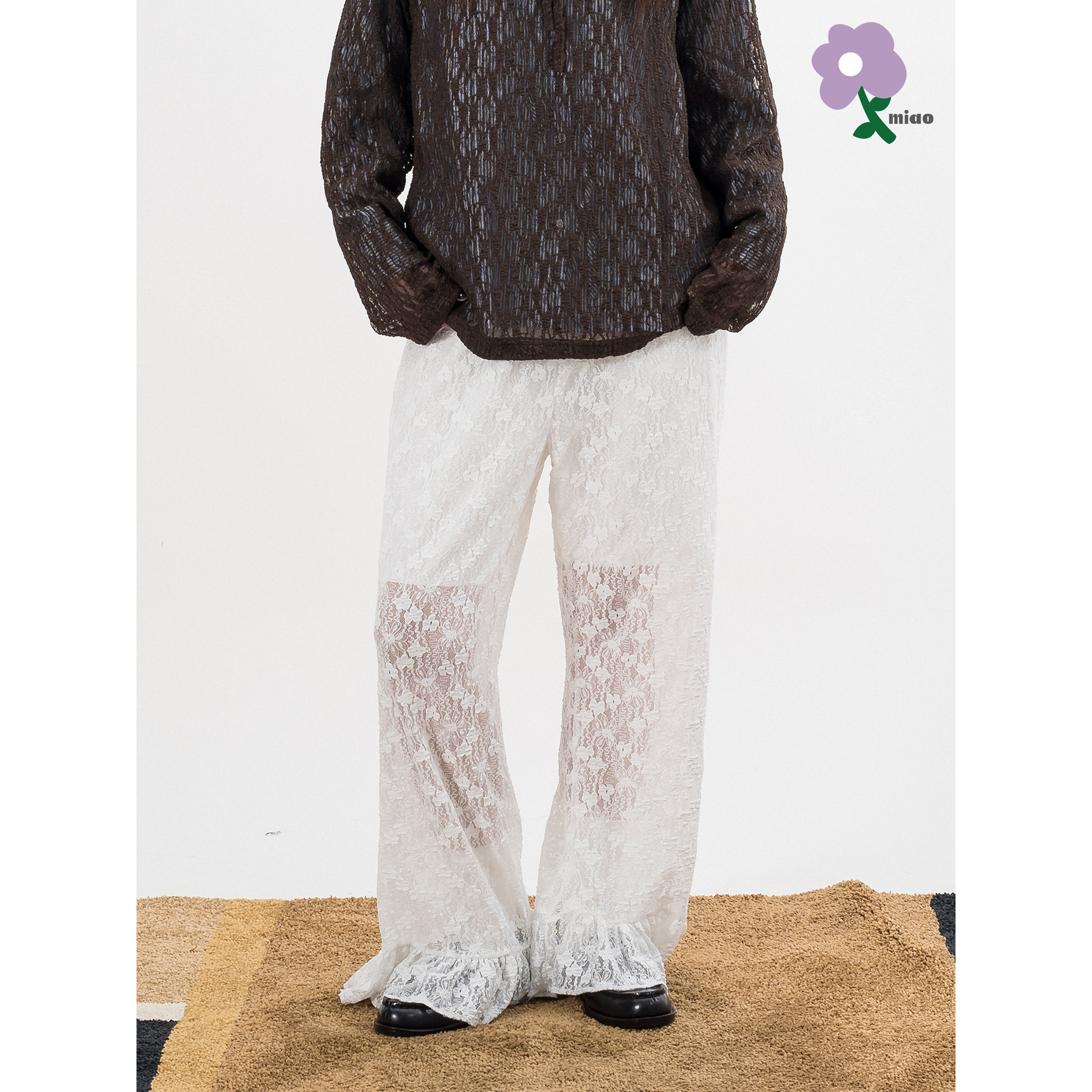 MIAO Lace BootCut Pants 女裝 喇叭版型 蕾絲長褲 [M-P10]