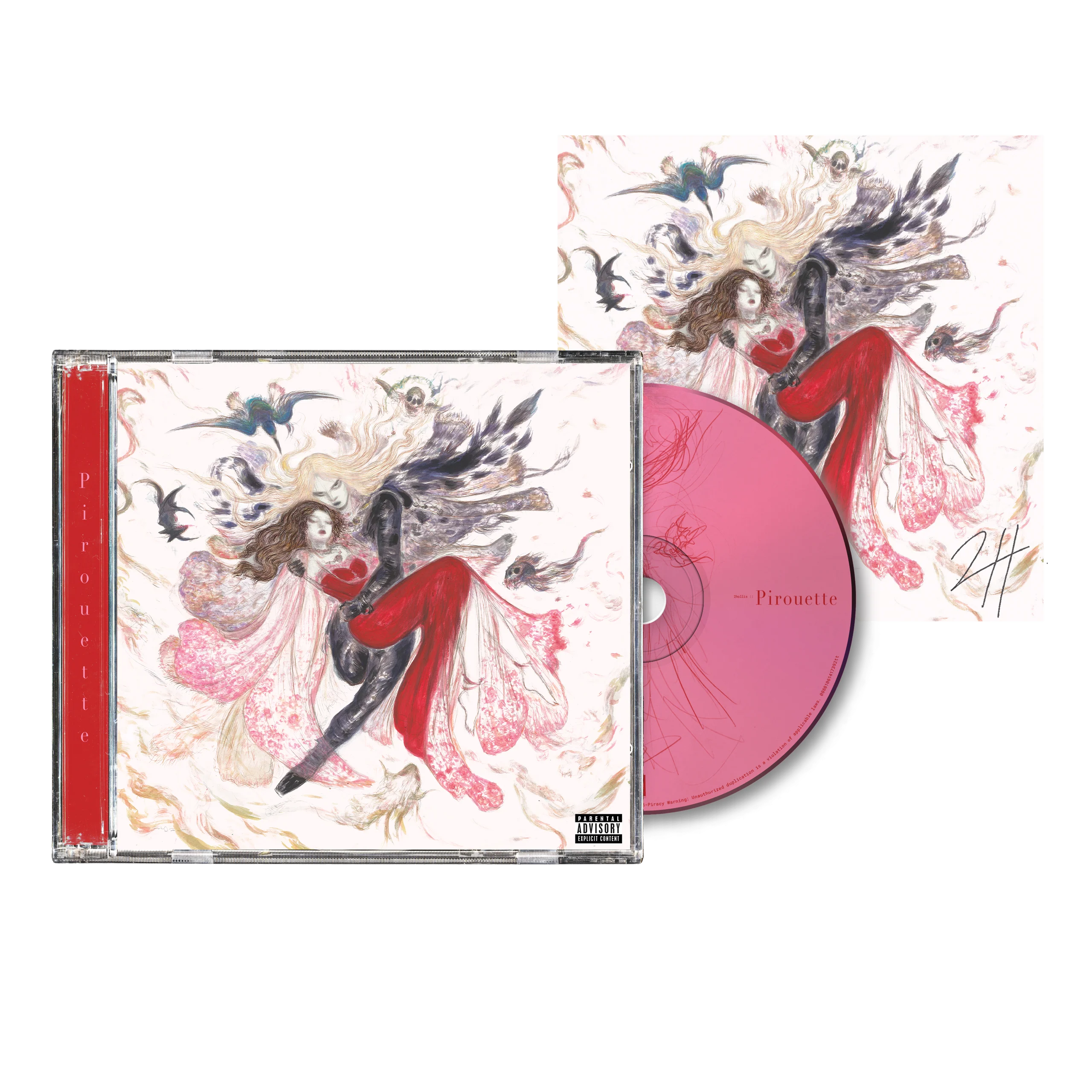 2hollis - PIROUETTE (2026) 親筆簽名款專輯 [CD/LP] 限量黑膠唱片 / 紅色彩膠