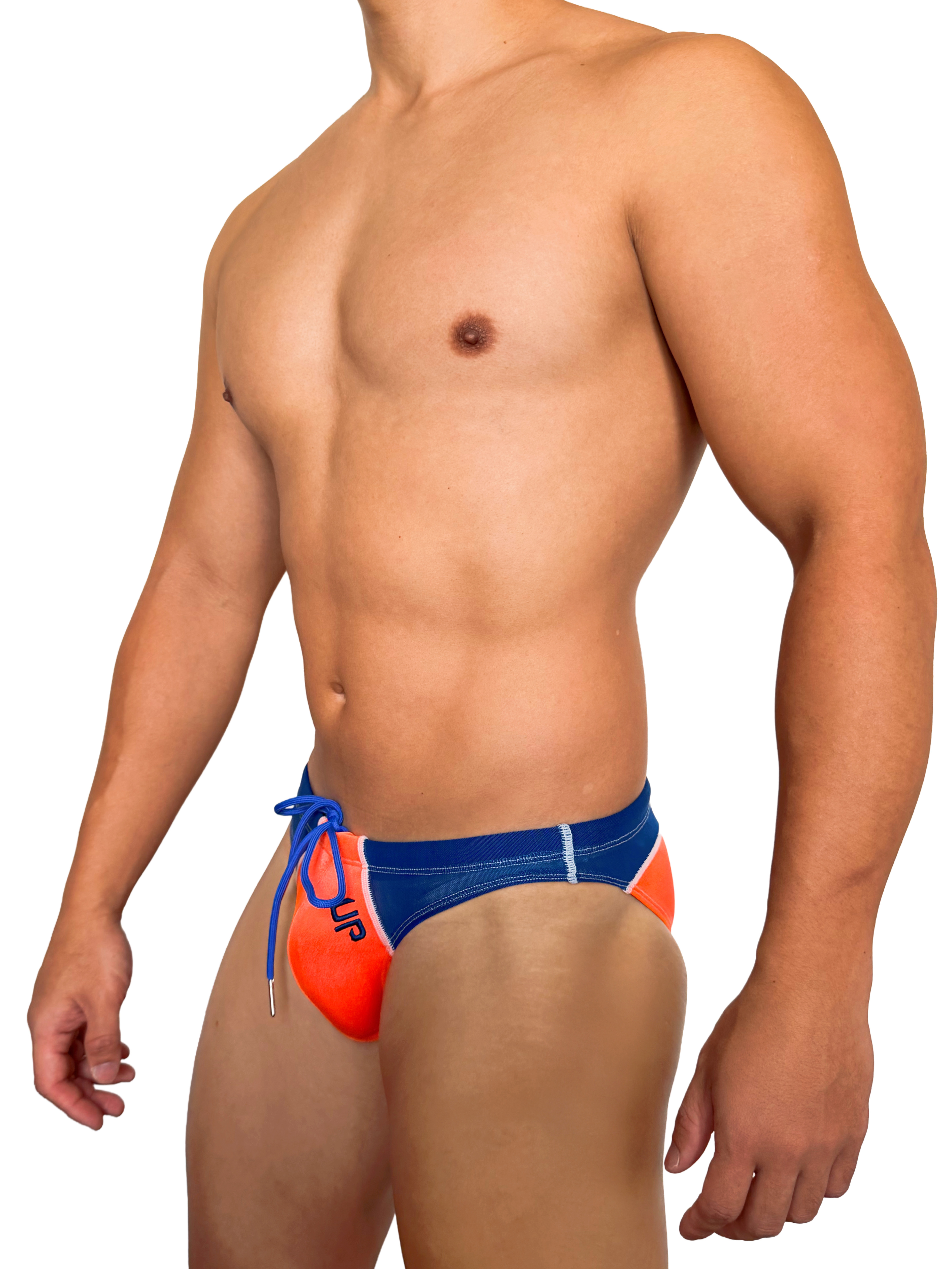2027 全新系列 - UP For Fun Swim Mini 迷你透視三角泳褲 橙/透視彩藍