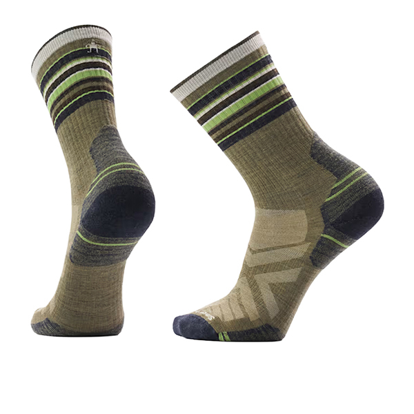 【Smartwool】機能戶外局部輕量減震條紋中長襪 塵灰色、苔蘚綠 / SW003131