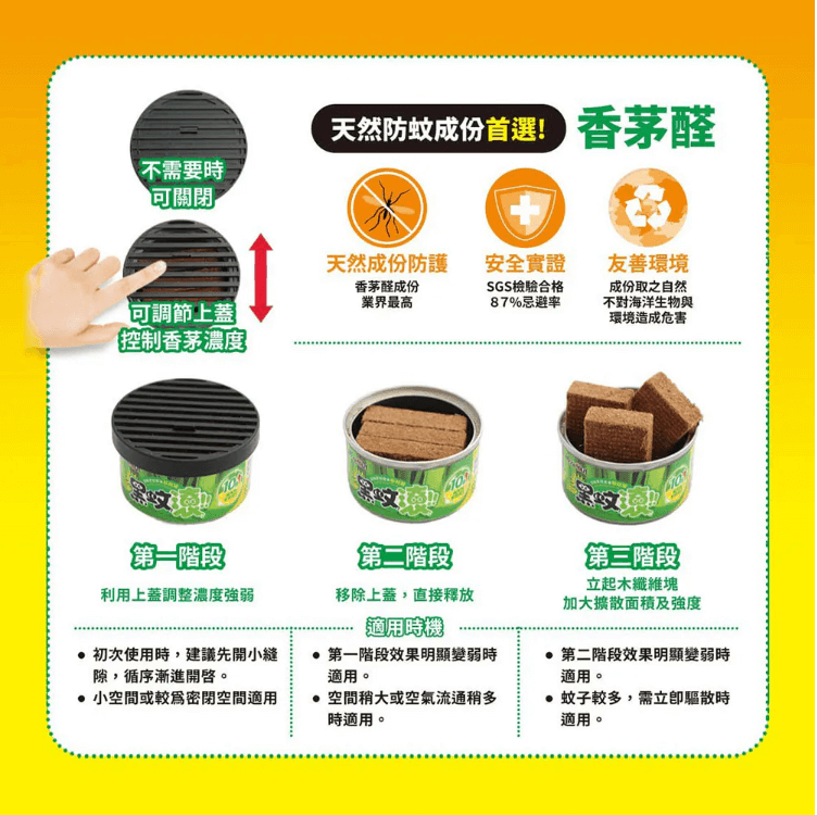 天然防蚊成分香茅醛!3階段使用方法與防蚊罐介紹