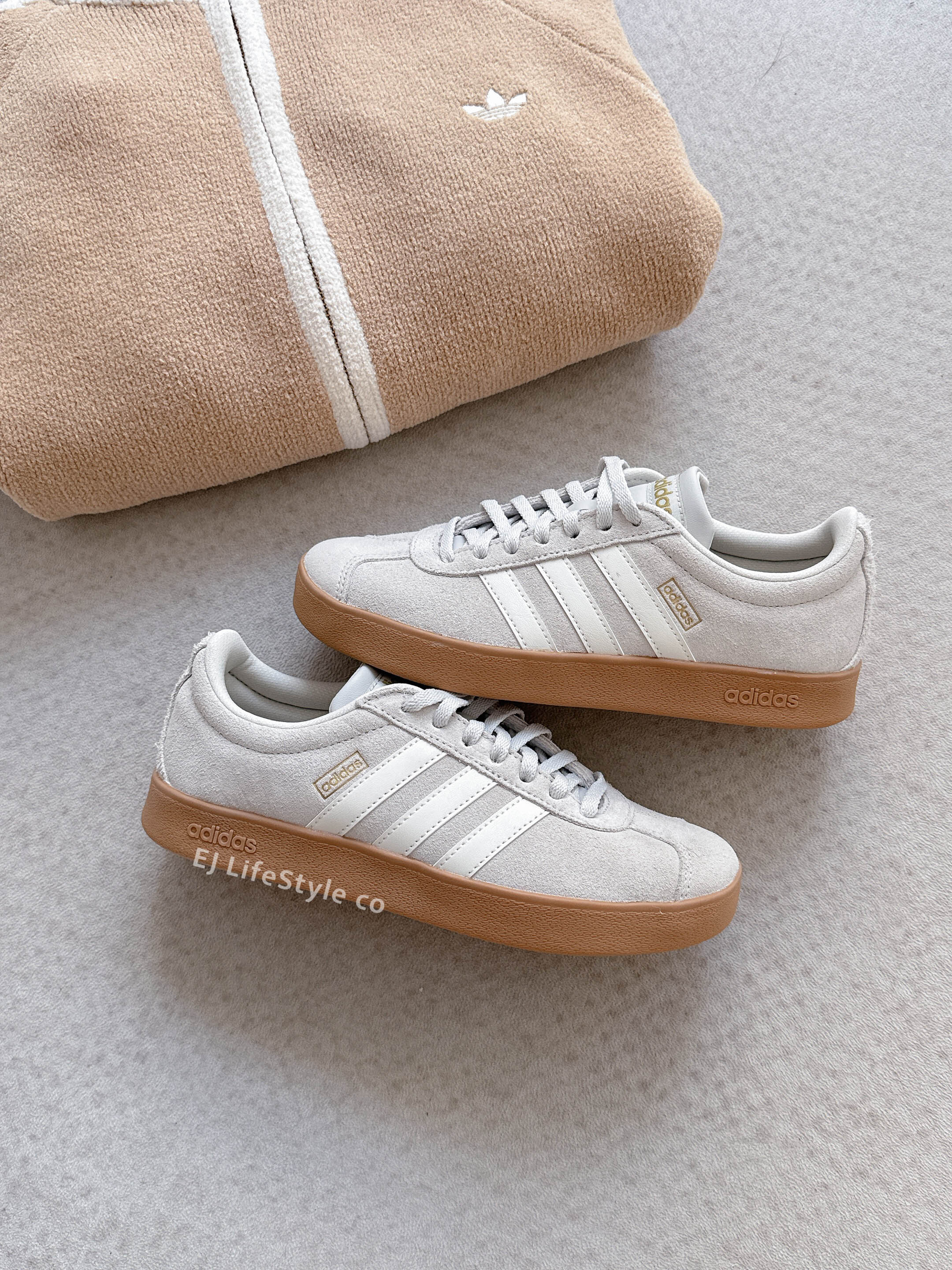 ADIDAS NEO VL COURT CLASSIC 麂皮燕麥灰 冷灰 淺灰 焦糖底 男鞋 KH5554 / 現貨