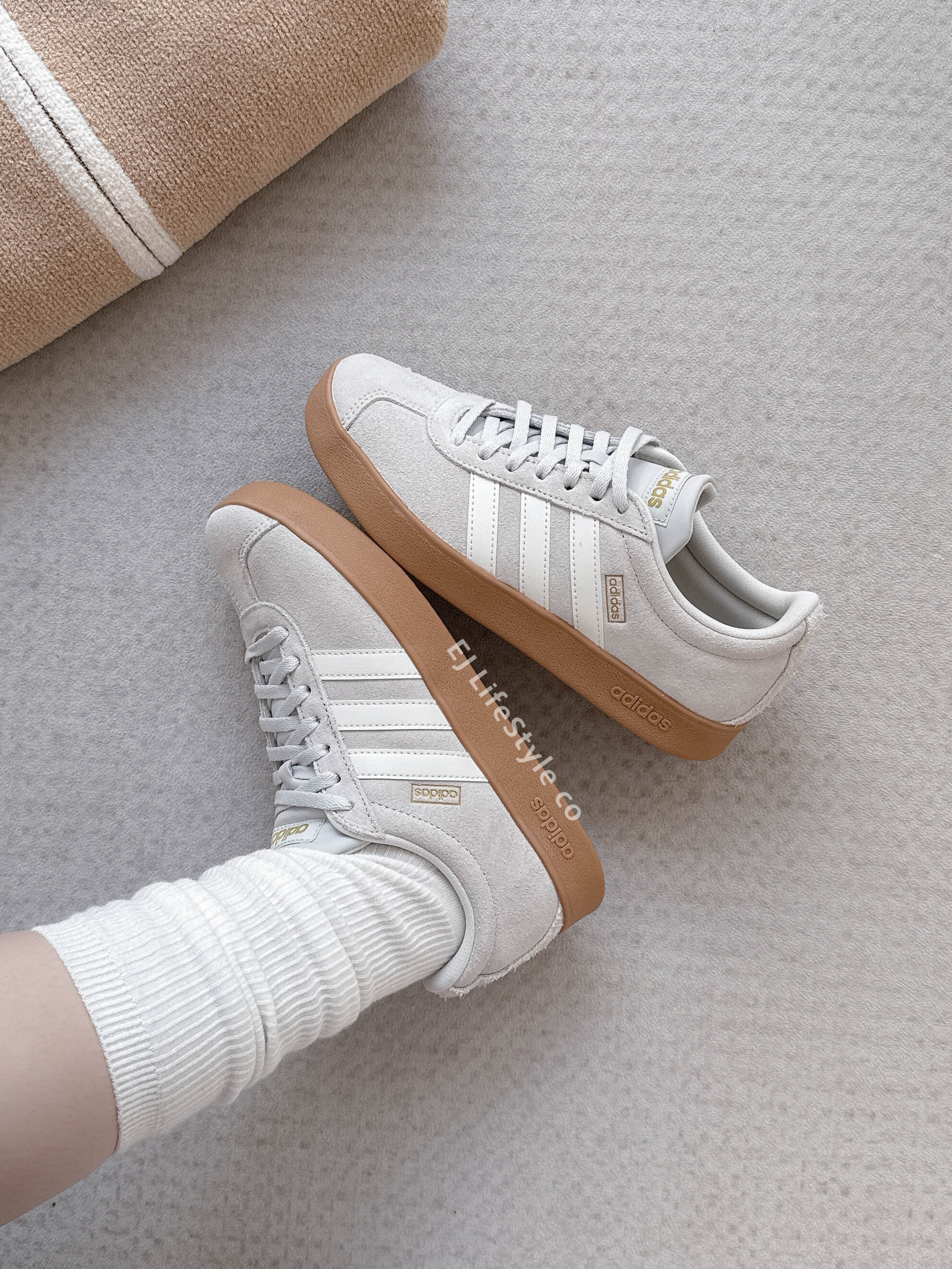 ADIDAS NEO VL COURT CLASSIC 麂皮燕麥灰 冷灰 淺灰 焦糖底 男鞋 KH5554 / 現貨