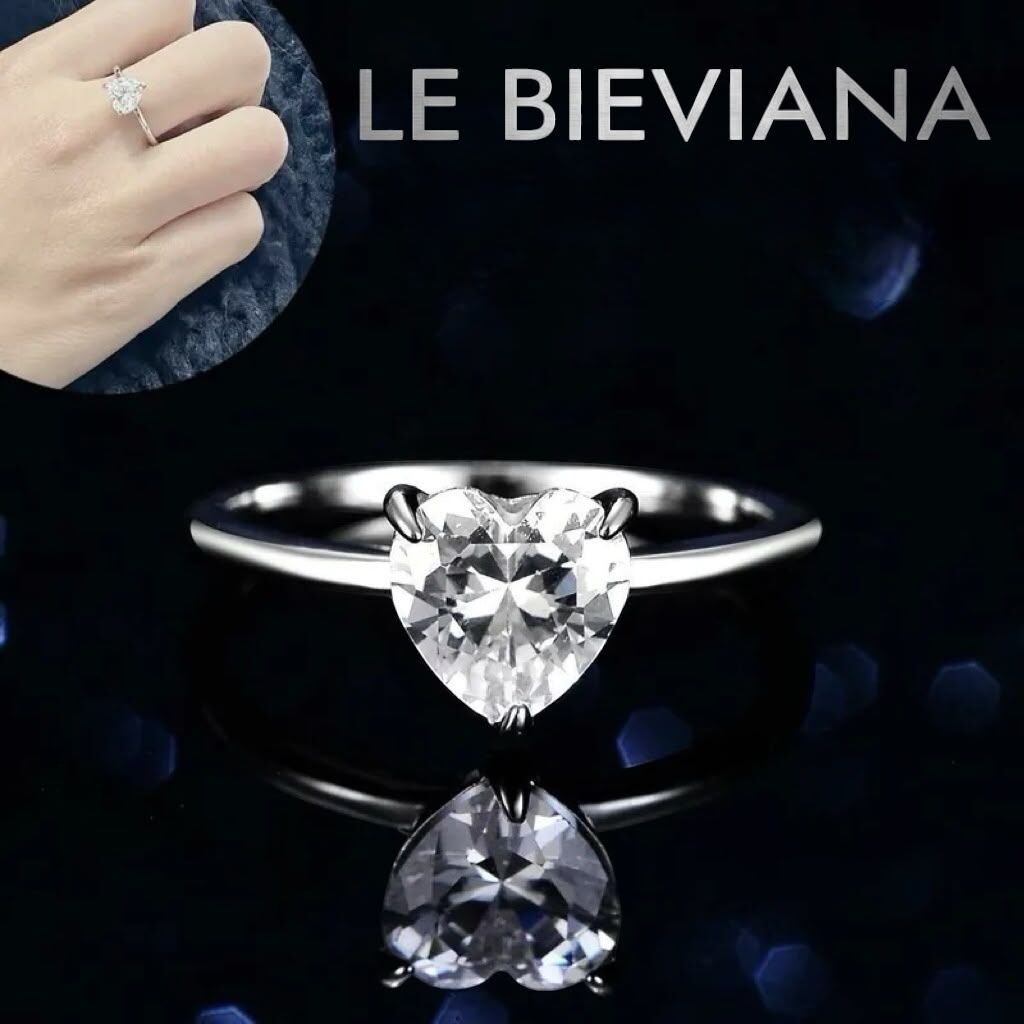 A22(KM152) 925銀2 卡 莫桑心形戒子🔸LE BIEVIANA GRA 認證 D grade (7-10日寄出)