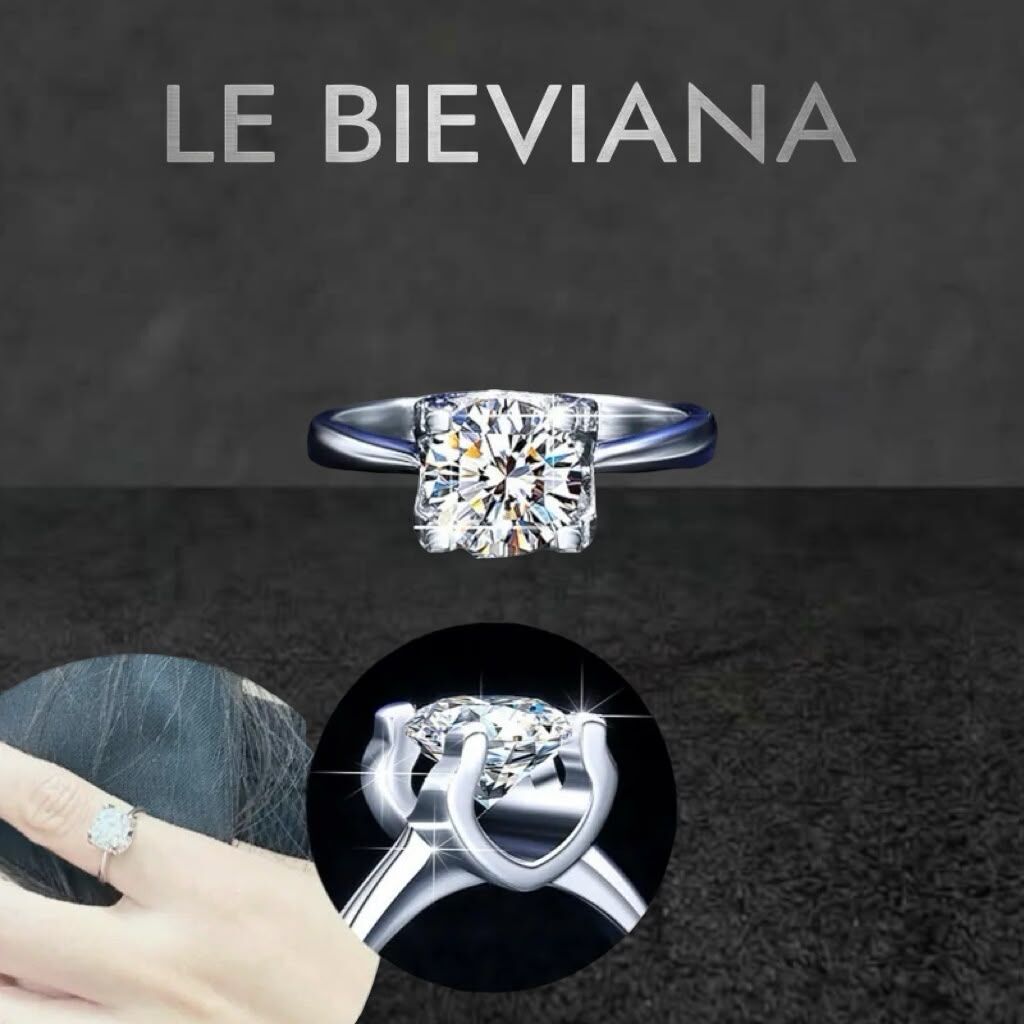 M014b 925 純銀共2 卡莫桑鑽石戒指🔸LE BIEVIANA GRA 認證 D grade (7-10日寄出)