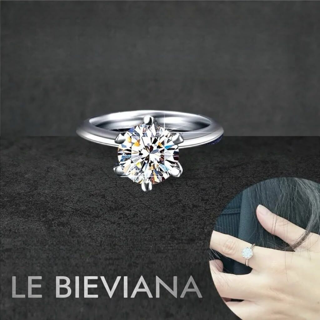 A93 925 (m009-2 卡)  純銀共2 卡莫桑鑽石戒指🔸LE BIEVIANA GRA 認證 D grade (7-10日寄出)