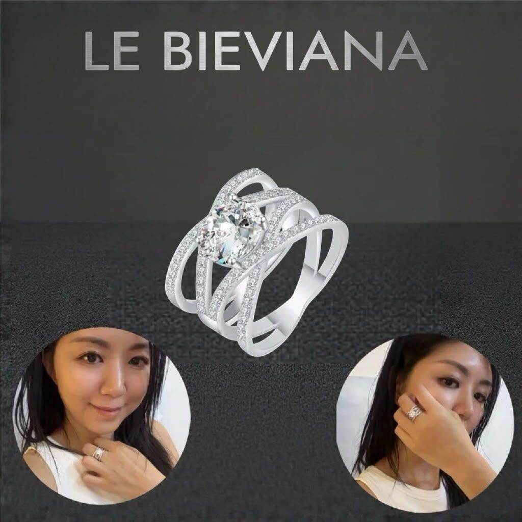 925純銀2卡莫桑戒指 Z605🔸LE BIEVIANA GRA 認證 D grade