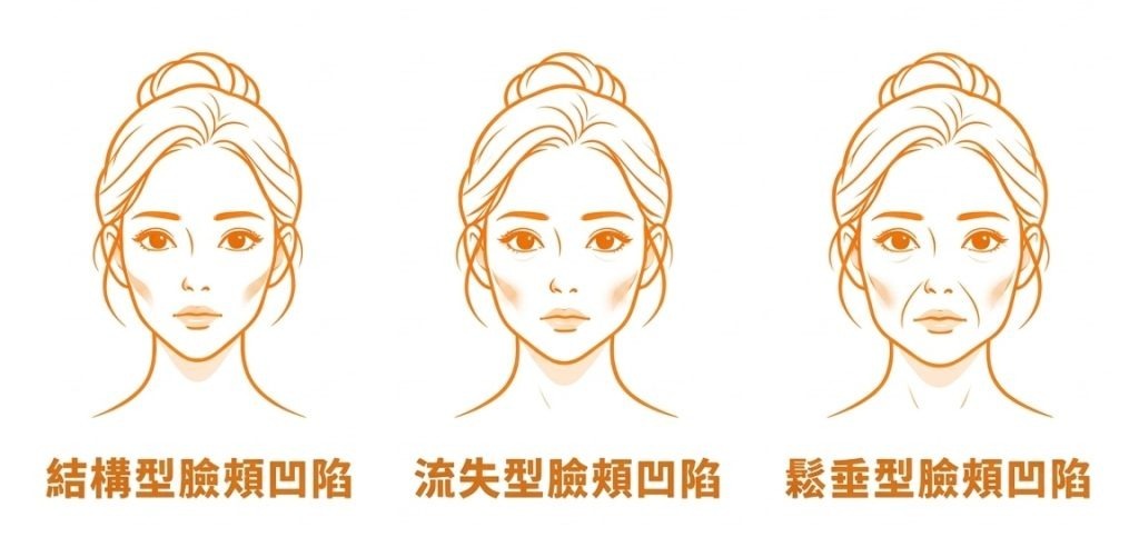 臉頰凹陷種類