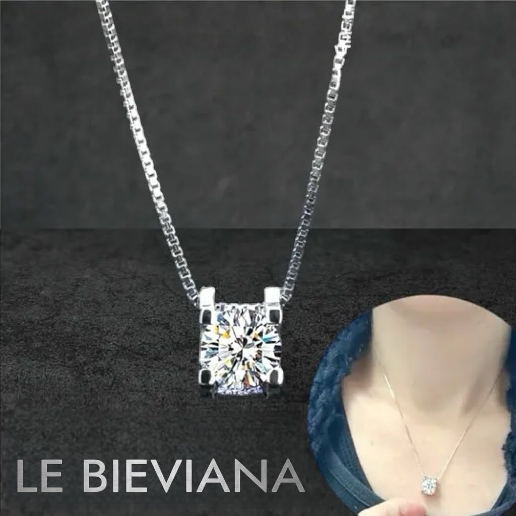 A21 925 2 卡 方形純銀莫桑鑽項鍊🔸LE BIEVIANA GRA 認證 D grade (7-10日寄出)
