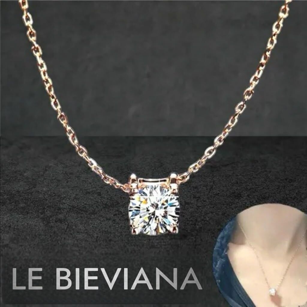 A2  (J004) 玫瑰金 1 卡莫桑石項鍊🔸LE BIEVIANA GRA 認證 D grade (7-10日寄出)