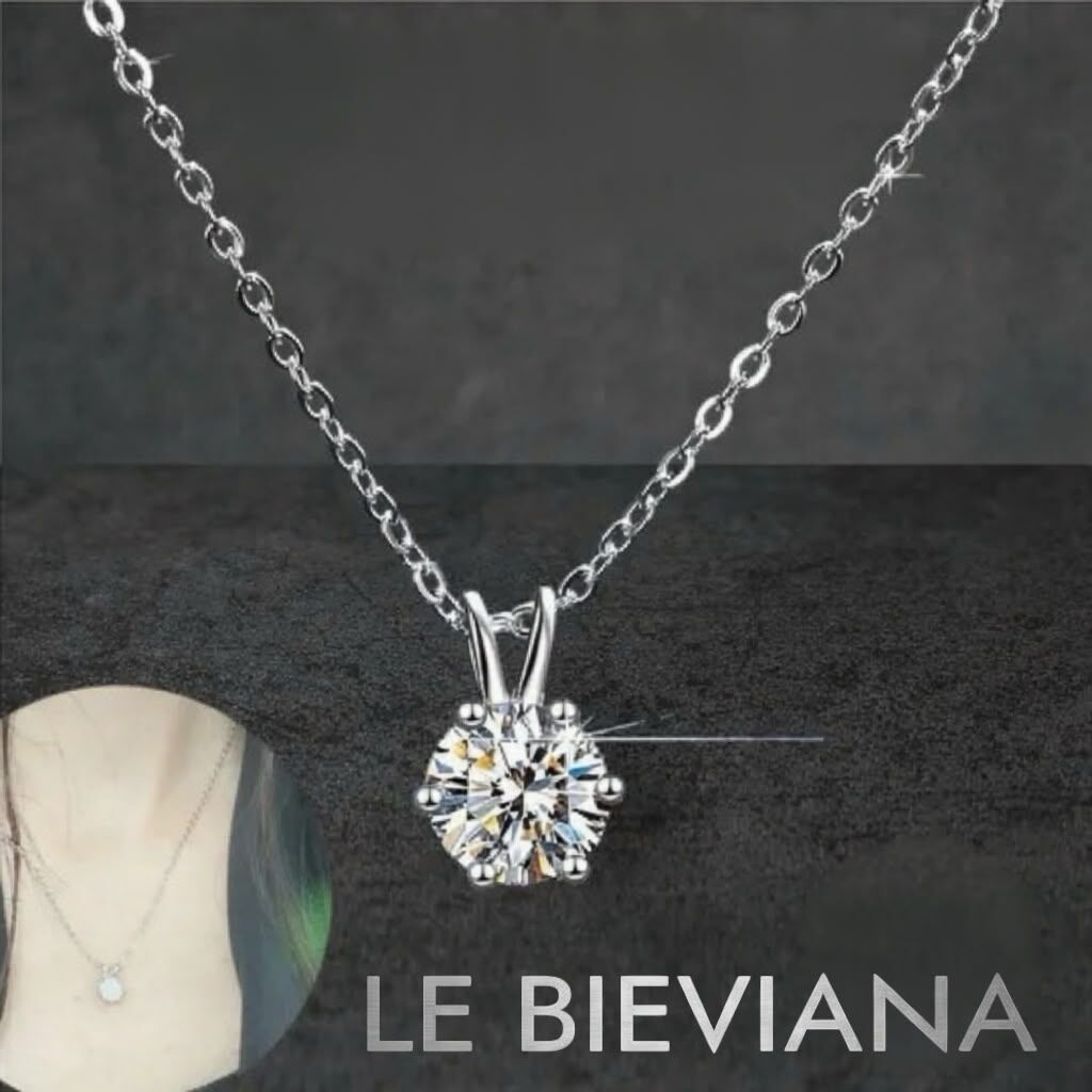 J043 925 純銀1卡莫桑鑽石頸鏈🔸LE BIEVIANA GRA 認證 D grade (7-10日寄出)