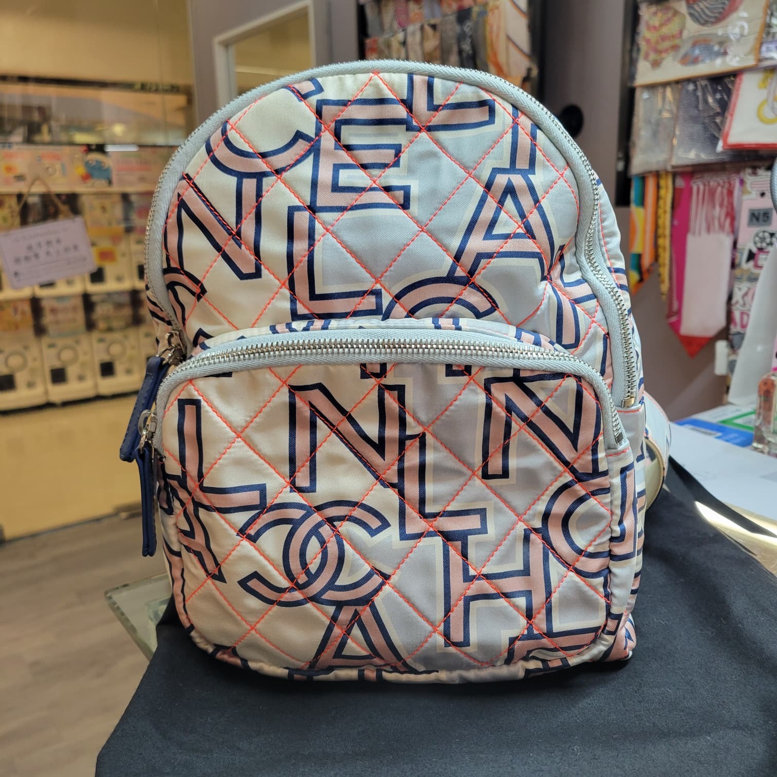 CHANEL STAFF SALE NYLON LOGO BACKPACK