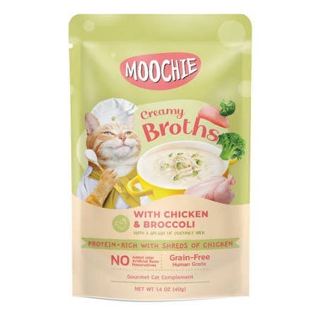 Moochie 貓濕糧．濃湯系列 雞肉+西蘭花40g
