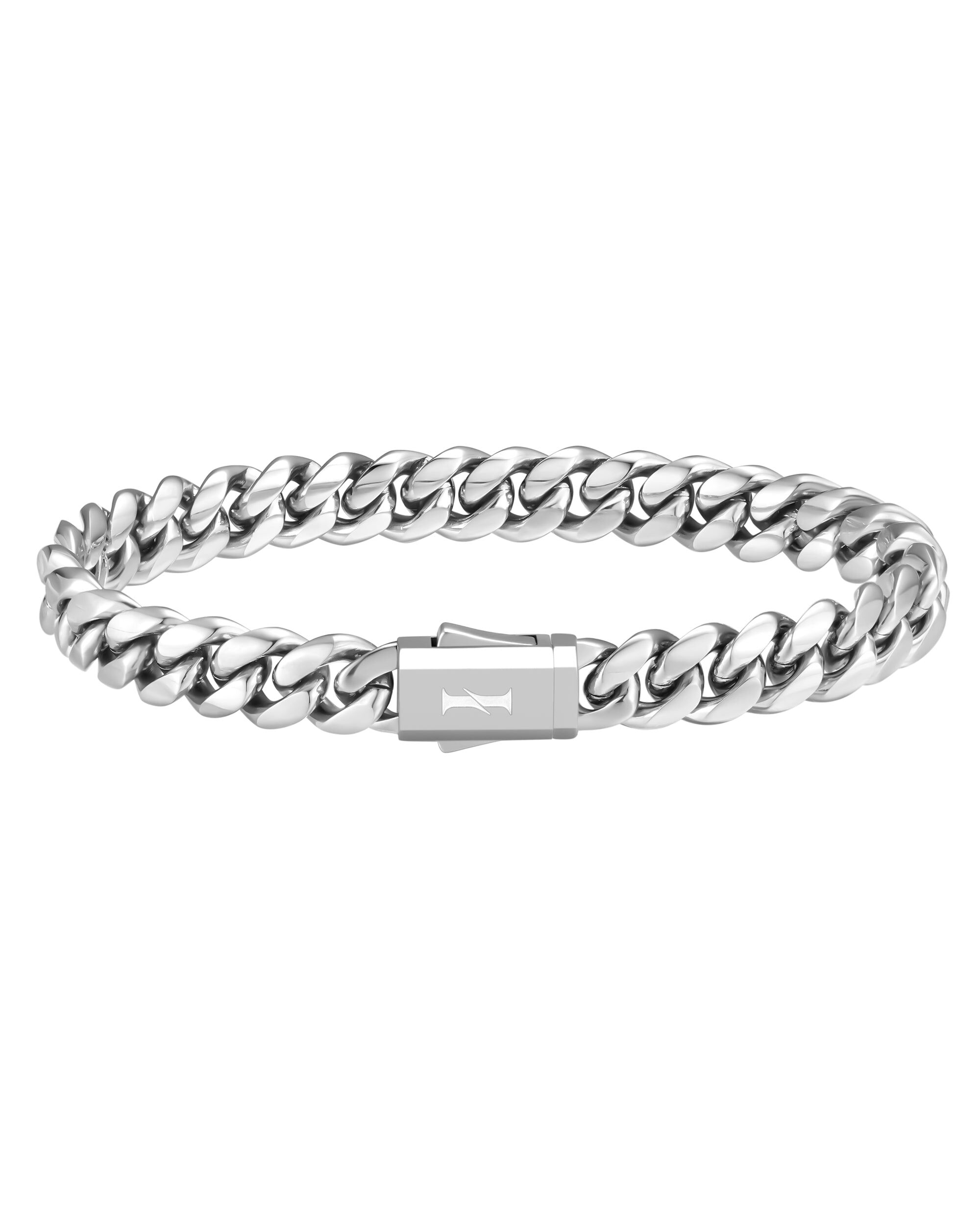 Iceman Society｜PLAIN - 8mm 古巴手鍊 (White Gold)