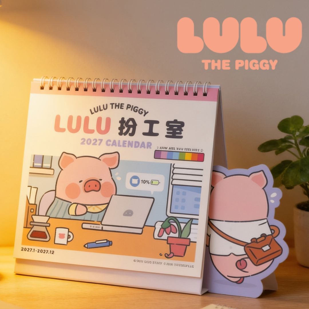 罐頭豬 LuLu豬 |2027年座檯月曆 年曆 日曆