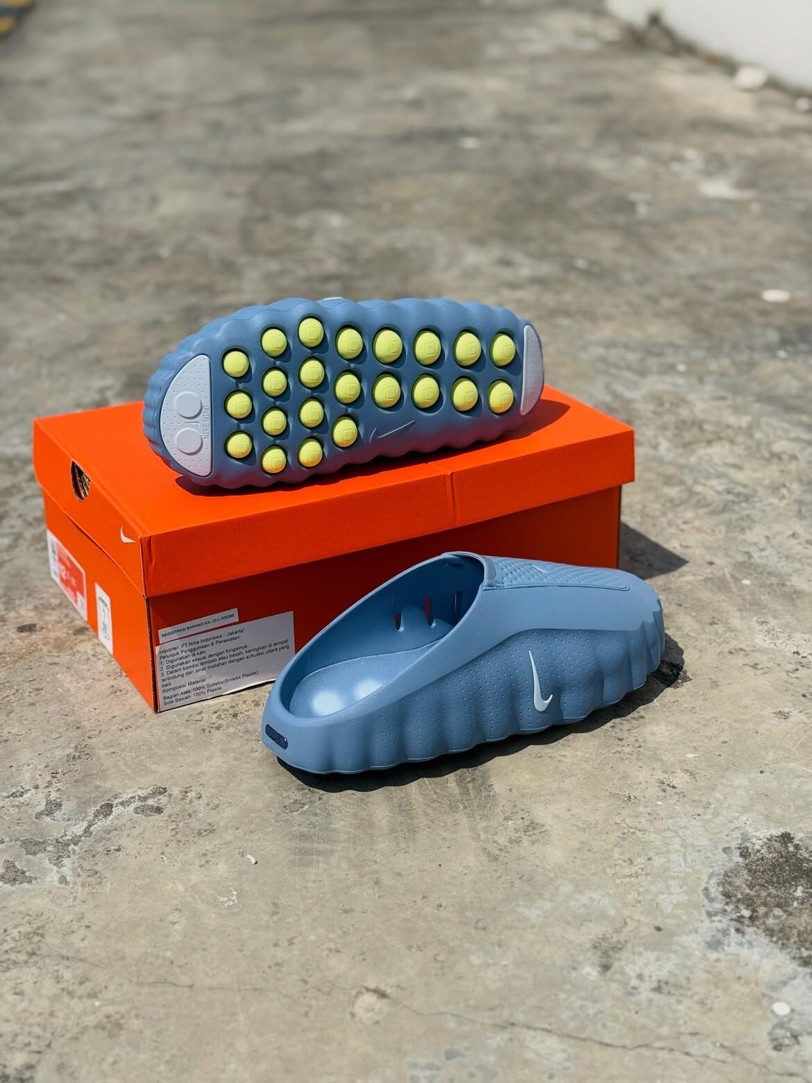 NIKE MIND 001 霧霾藍 檸檬黃 賽前穆勒鞋 拖鞋 新科技 機能性 獨立泡棉 激發感官 男鞋 HQ4307-401 / 現+預