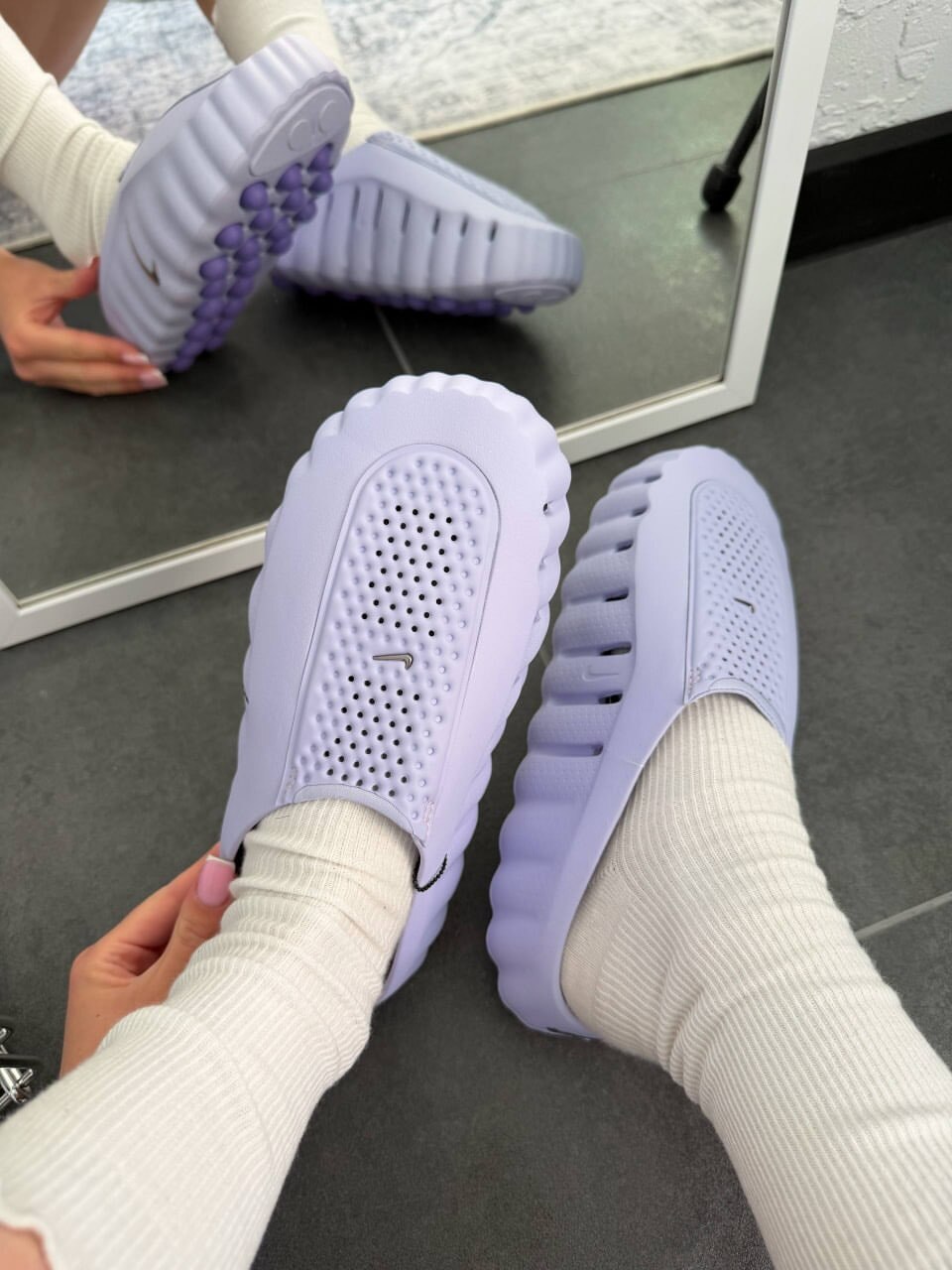 NIKE MIND 001 紫羅蘭 淡紫 銀勾 賽前穆勒鞋 拖鞋 新科技 機能性 獨立泡棉 激發感官 女鞋 HQ4309-500 / 預購