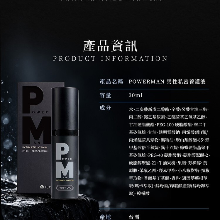 Play Joy Powerman男性私密養護液