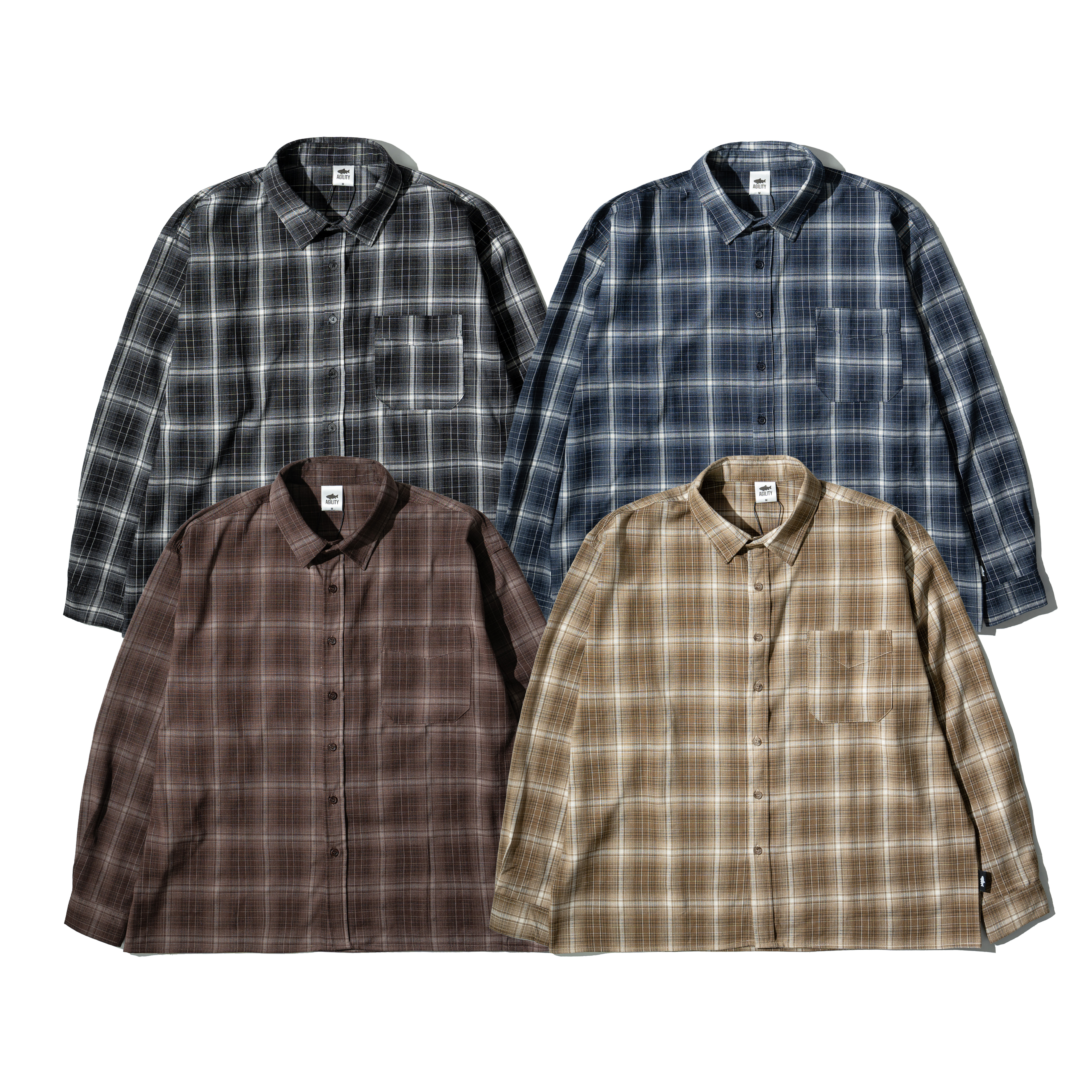 AGILITY Boxy Plaid LS Shirts 寬短 格紋 長袖襯衫 [SH-S00]